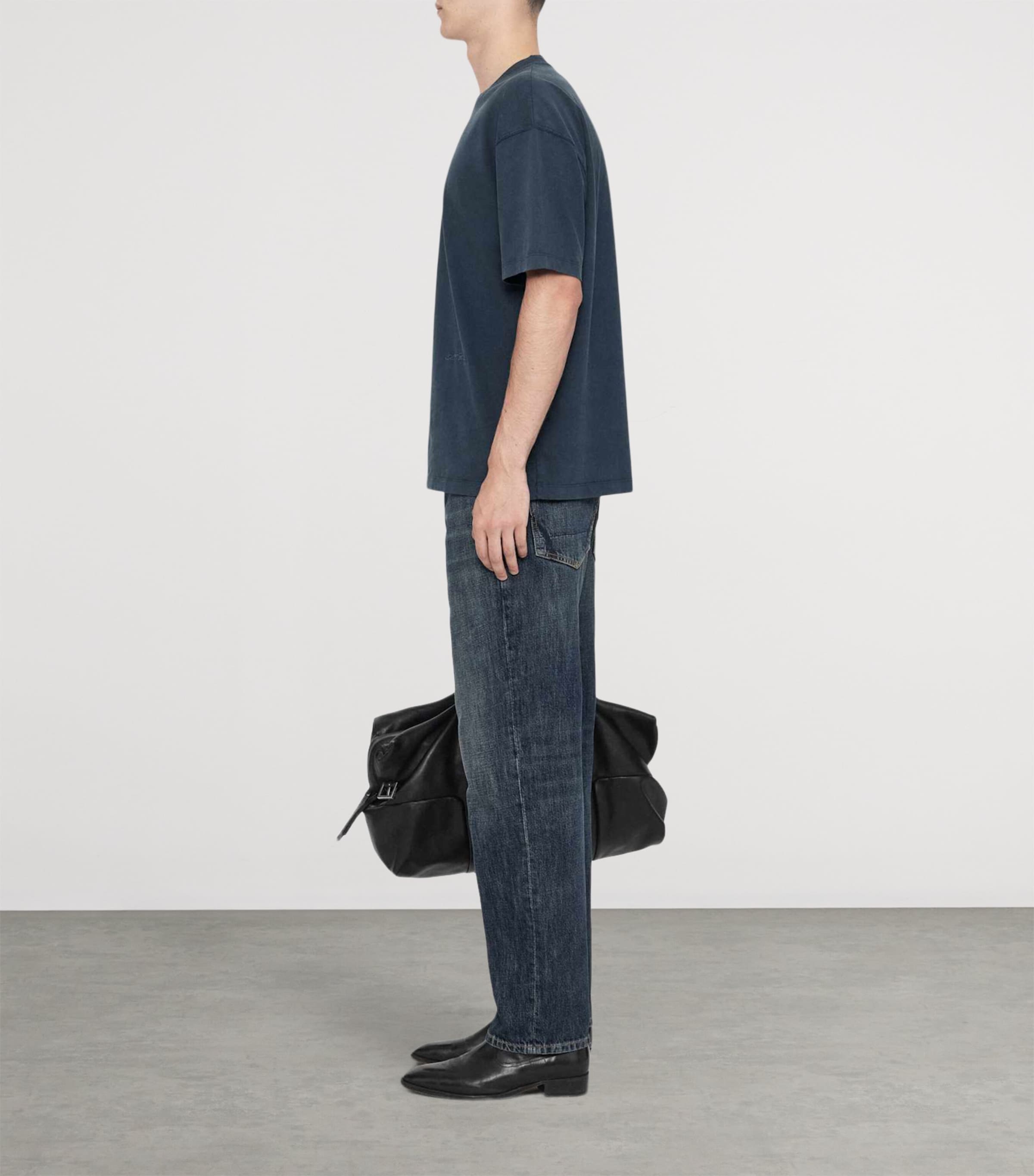 AllSaints Mens Organic Cotton Maddox T-Shirt Navy Blue Image 6