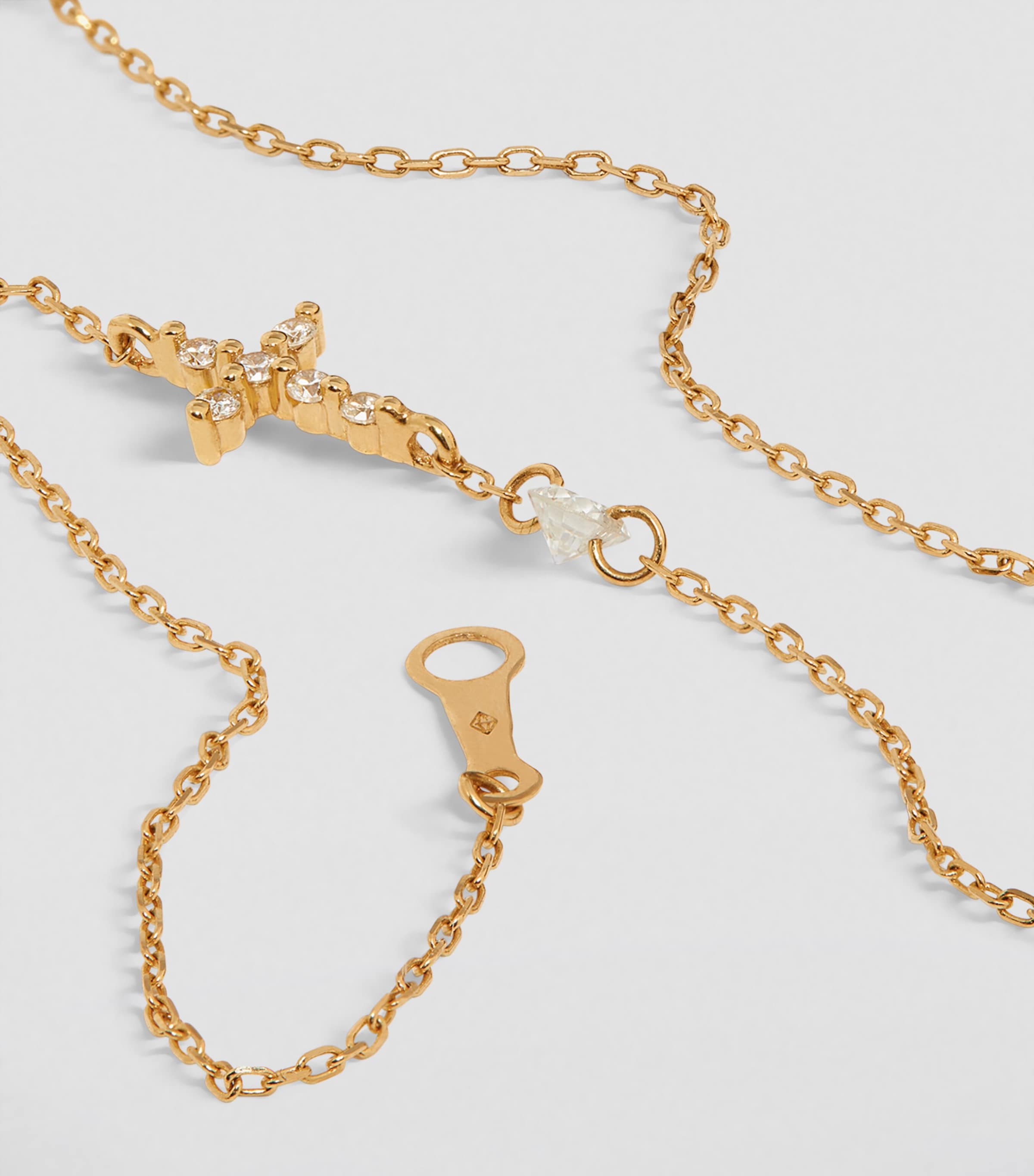 Yellow Gold and Diamond Symbols Cross Bracelet YELLOW GOLD Image 3