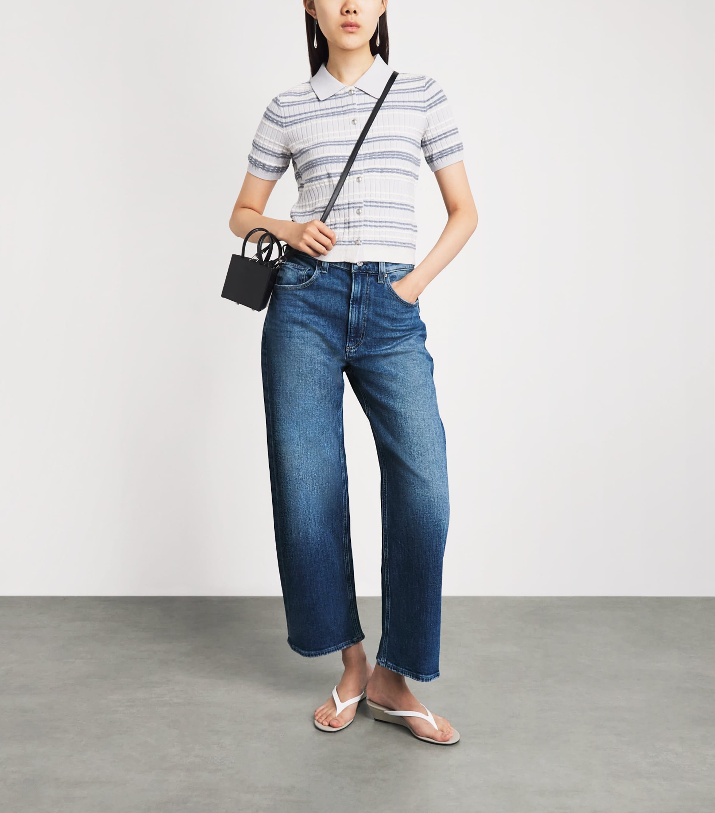 PAIGE Womens Arellia High-Rise Barrel Ankle Jeans Stoneview Image 2