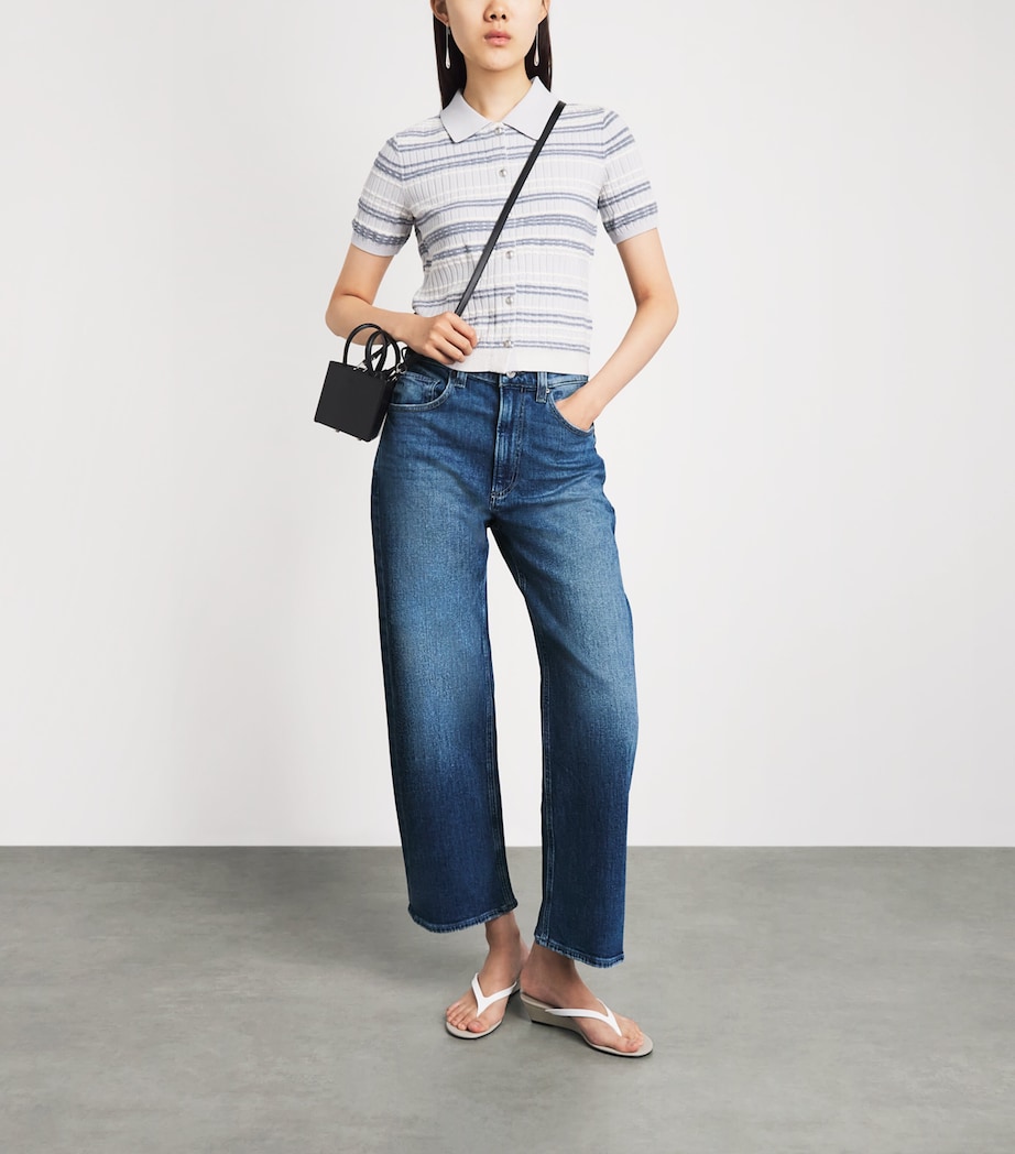 PAIGE Womens Arellia High-Rise Barrel Ankle Jeans Stoneview Image 2