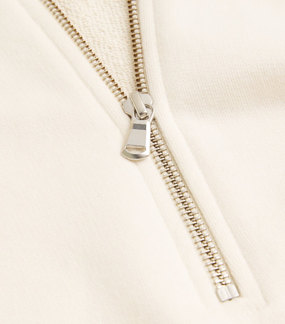 Sunspel Mens Cotton-Blend Half-Zip Sweatshirt Nuab/undyed Image 6