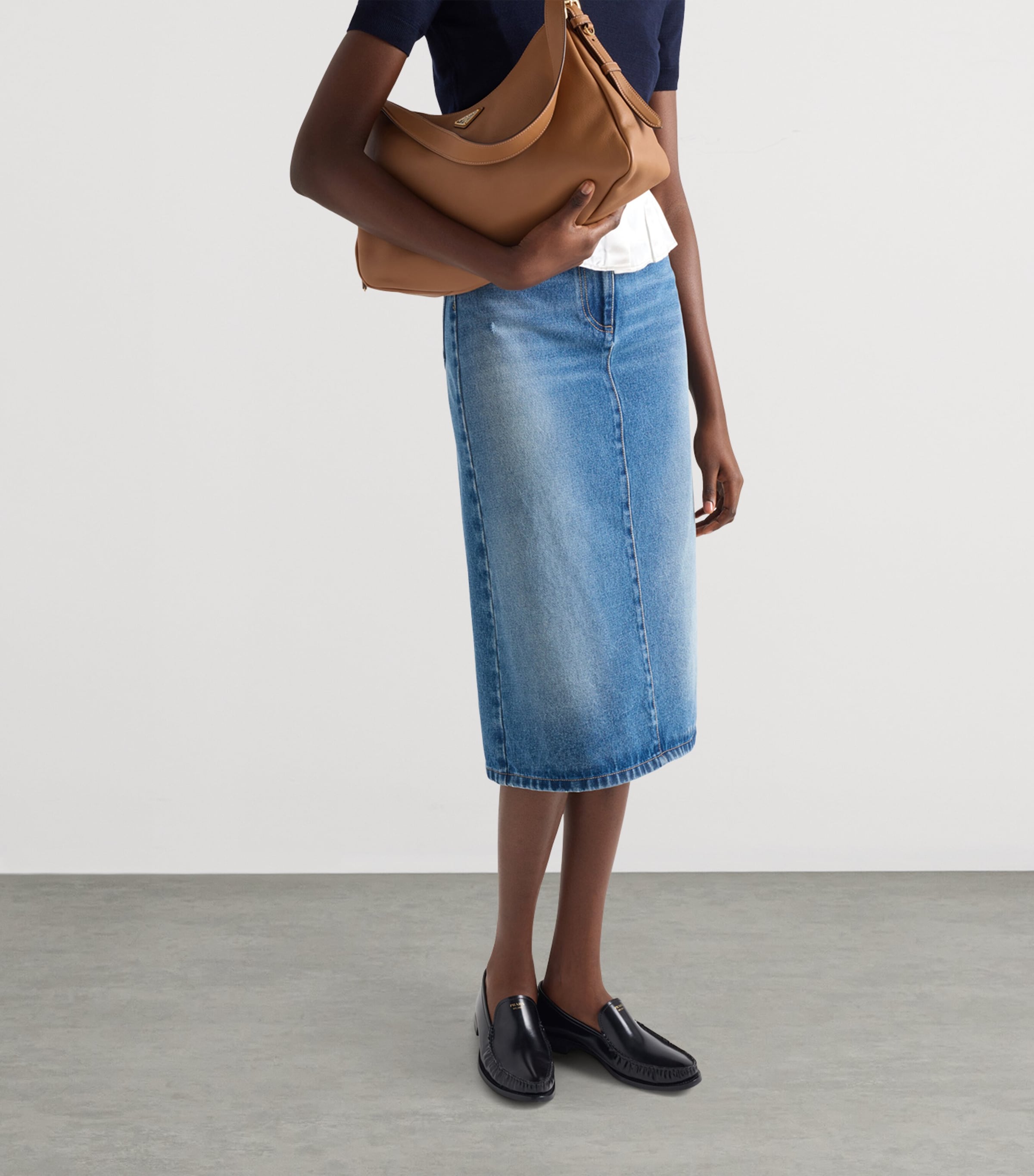 Prada Denim Midi Skirt | Harrods UK