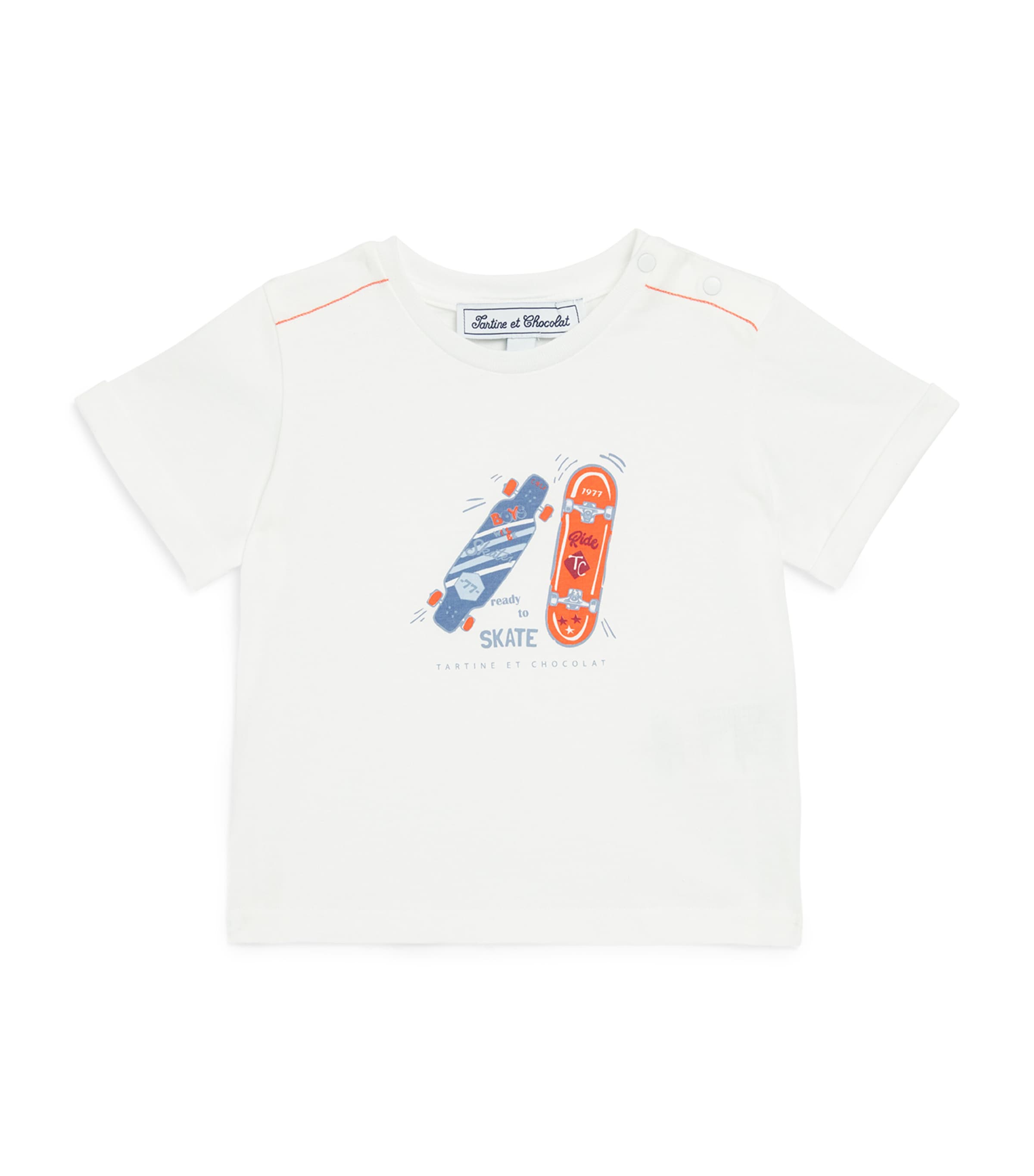 Shop Tartine Et Chocolat Skateboard Graphic T-shirt In Orange
