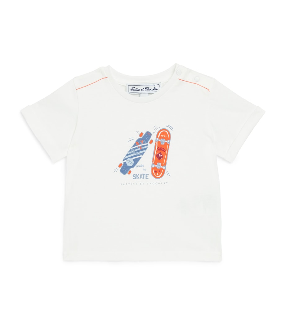 Skateboard Graphic T-Shirt (3-36 Months) SPICY ORANGE Image 1