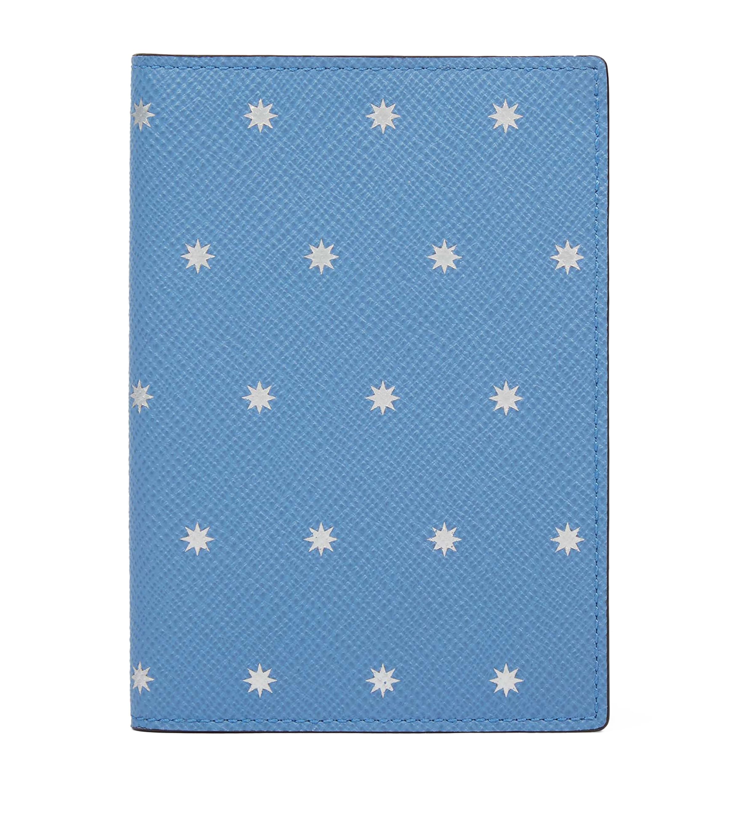 SMYTHSON PANAMA LEATHER STARS PASSPORT COVER 