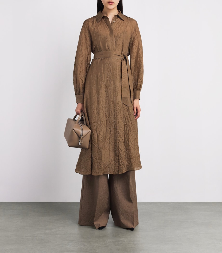 Silk Maxi Shirt Dress HAZELNUT BROWN Image 2