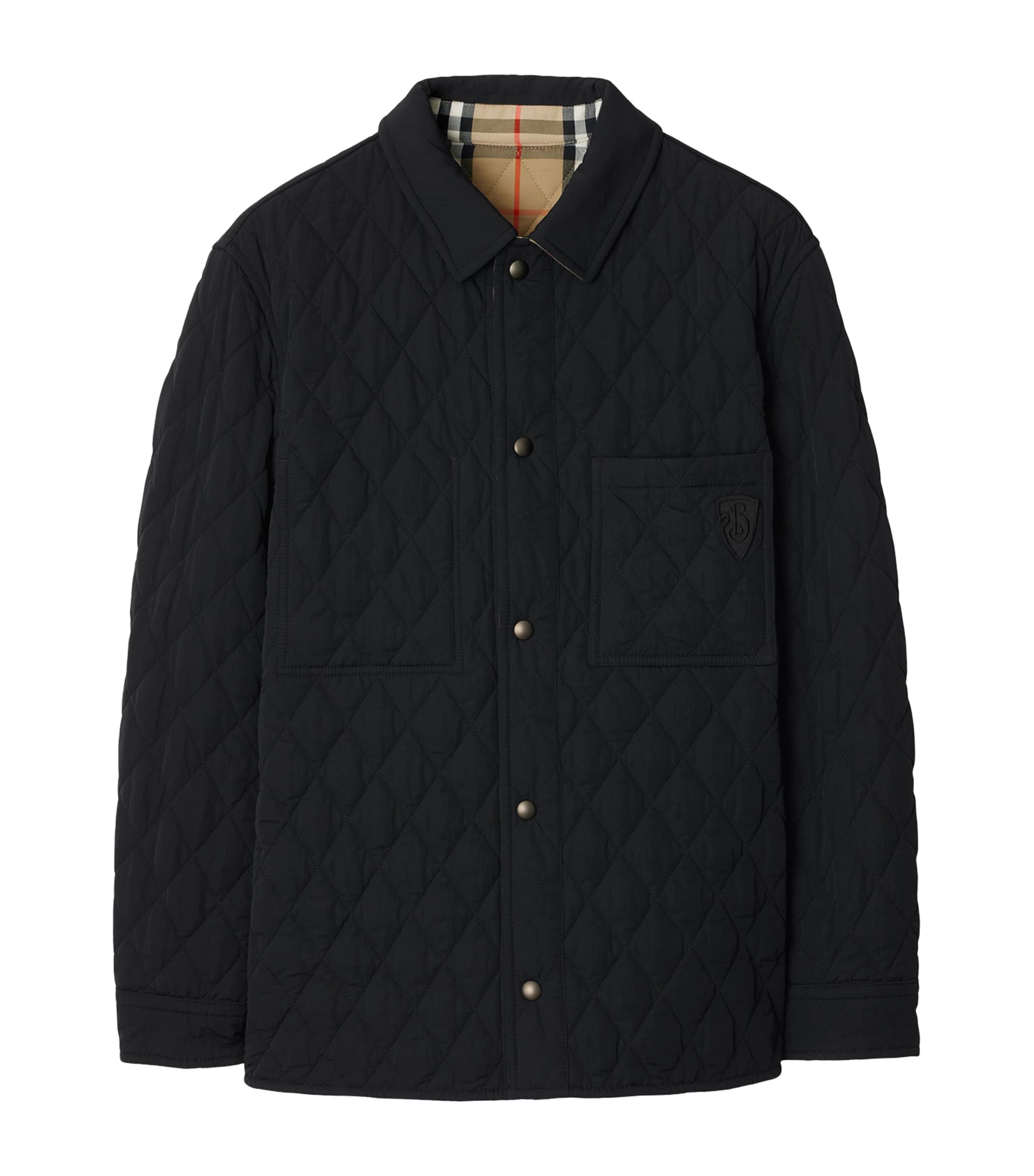 Burberry Reversible Quilted Overshirt In Black