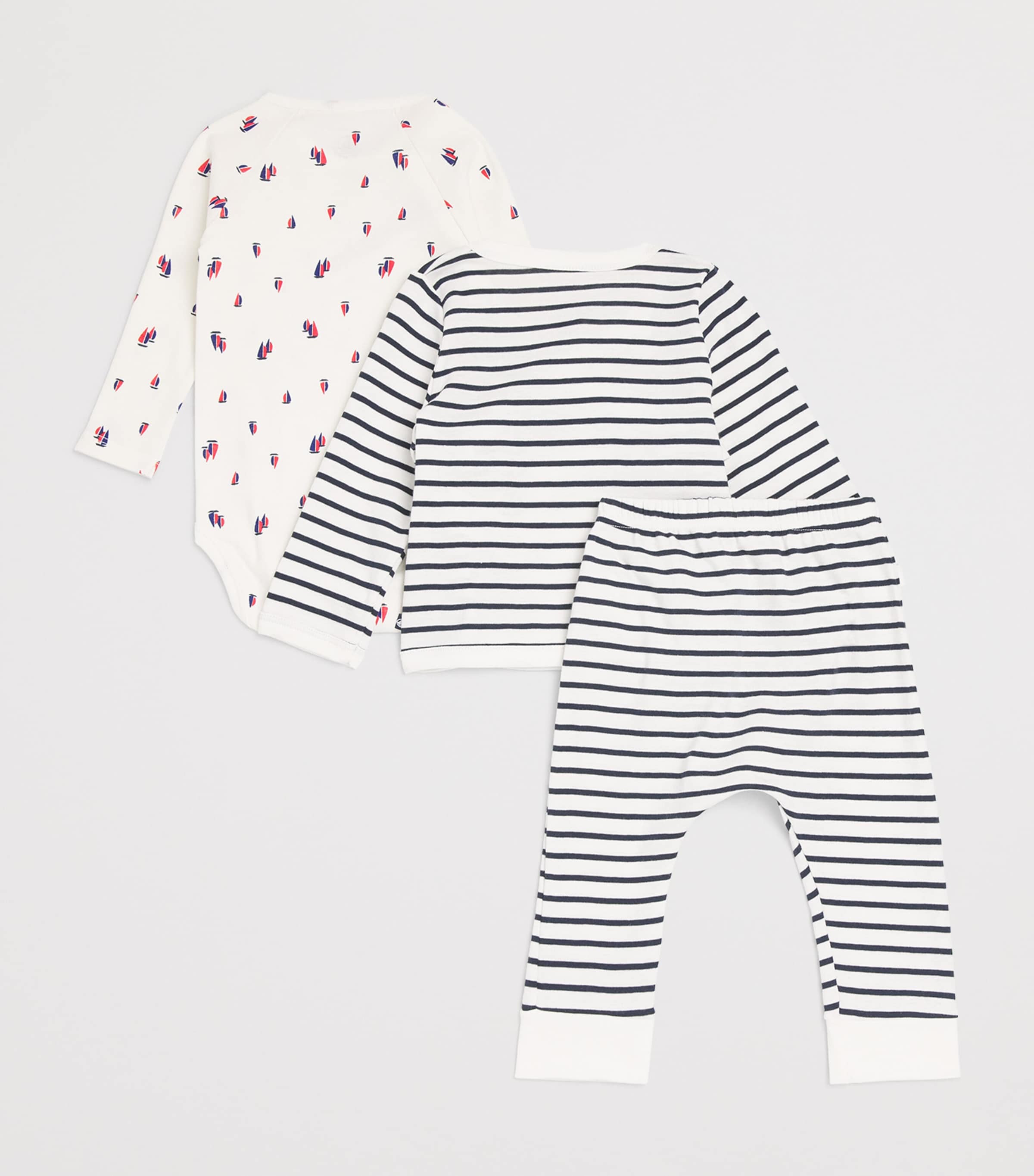 Nautical Bodysuit, Top and Leggings Set (1-18 Months) 1MARSHMALLOW/SMOKING Image 2