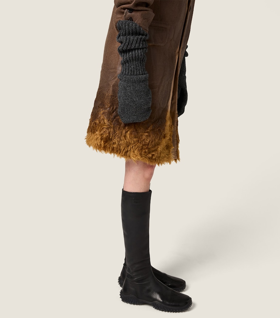 Miu Miu Stretch Nappa Leather Knee-High Boots Black Image 2