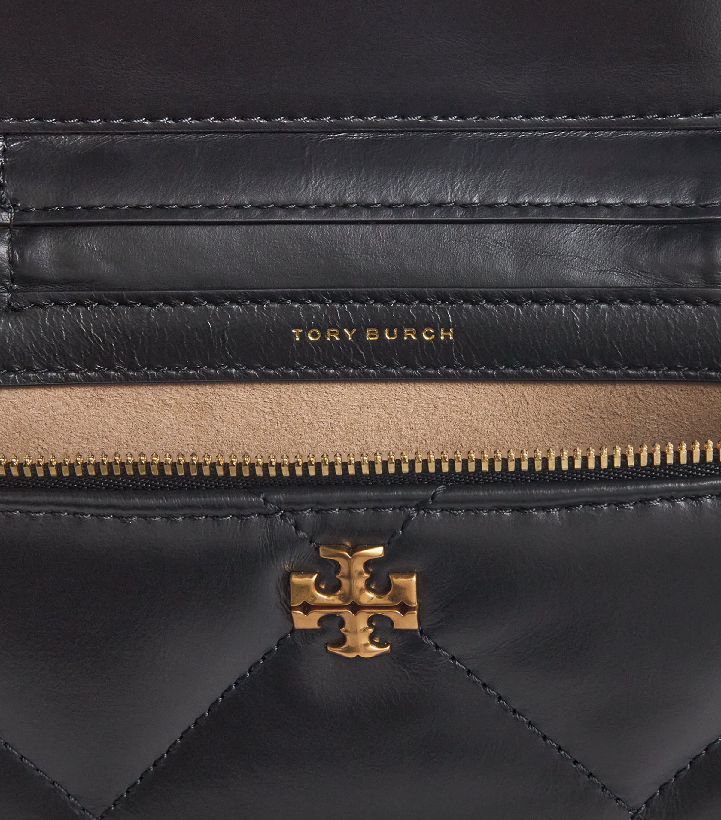 Leather Quilted Kira Vanity Case Bag BLACK Image 4