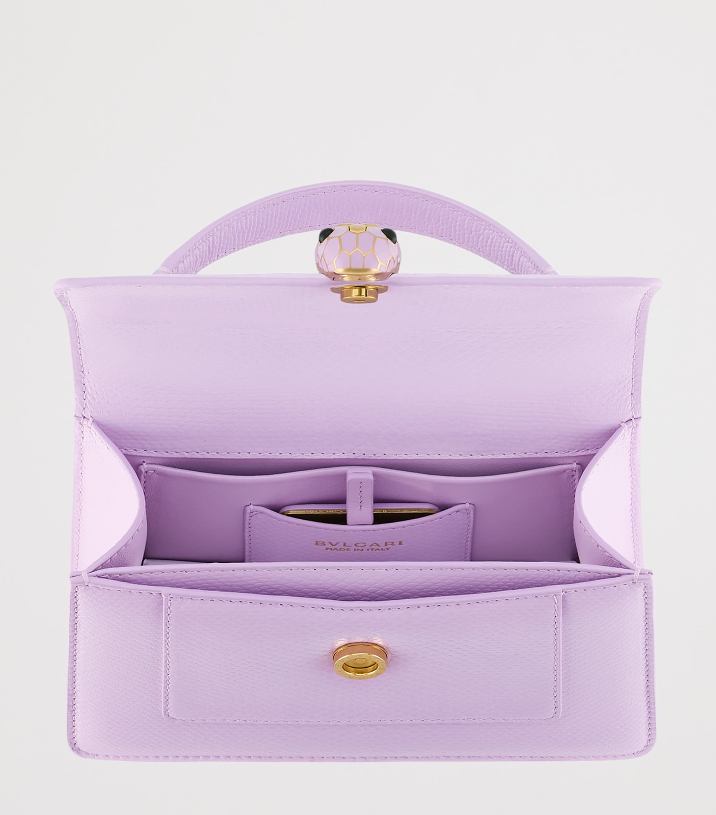 Bvlgari Mini Snakeskin Serpenti Forever Top-Handle Bag Fuchsia Image 4