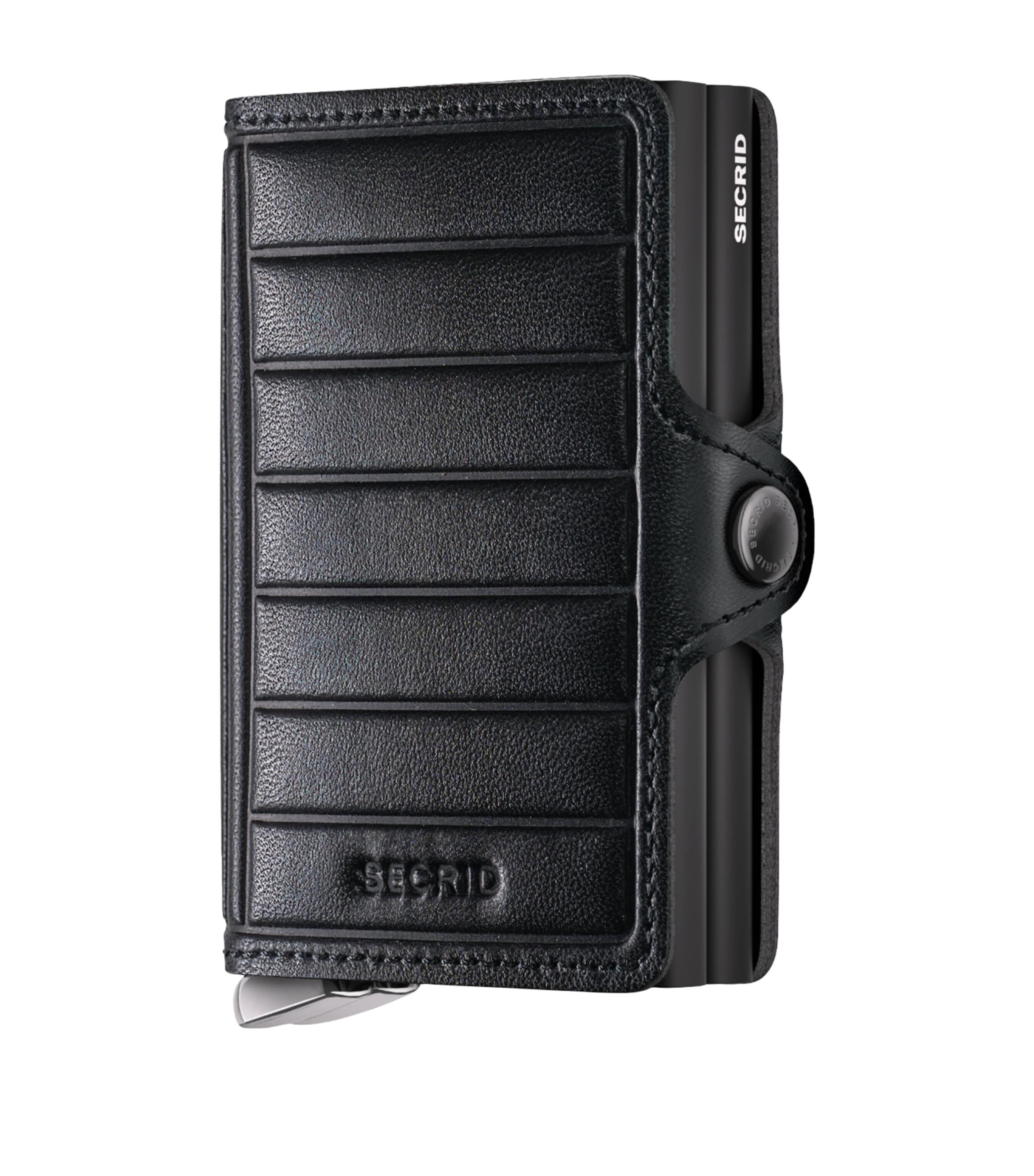 Secrid Embossed Leather Lines Twinwallet In Black