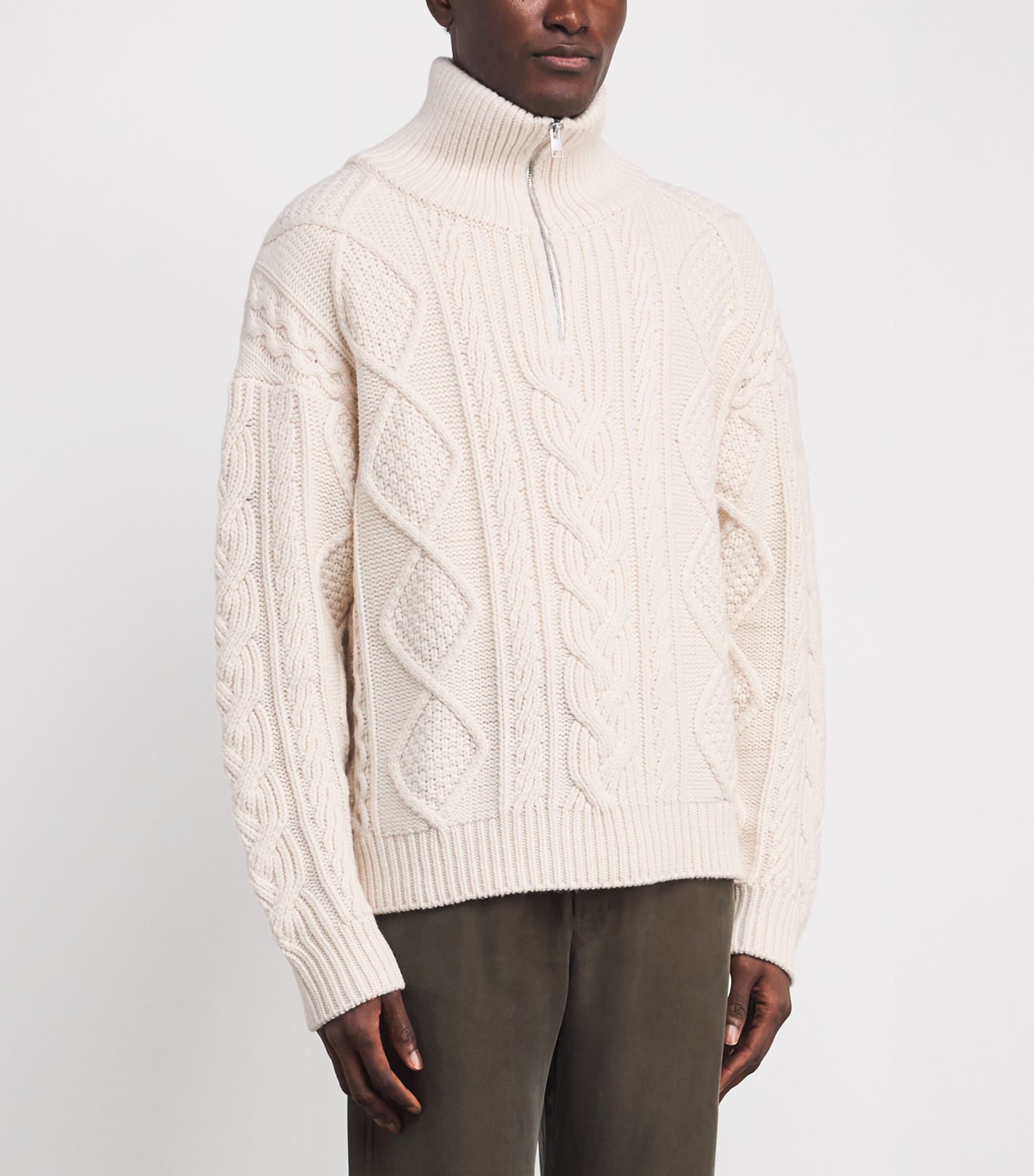 Wool-Cashmere Half-Zip Sweater CREA Image 3