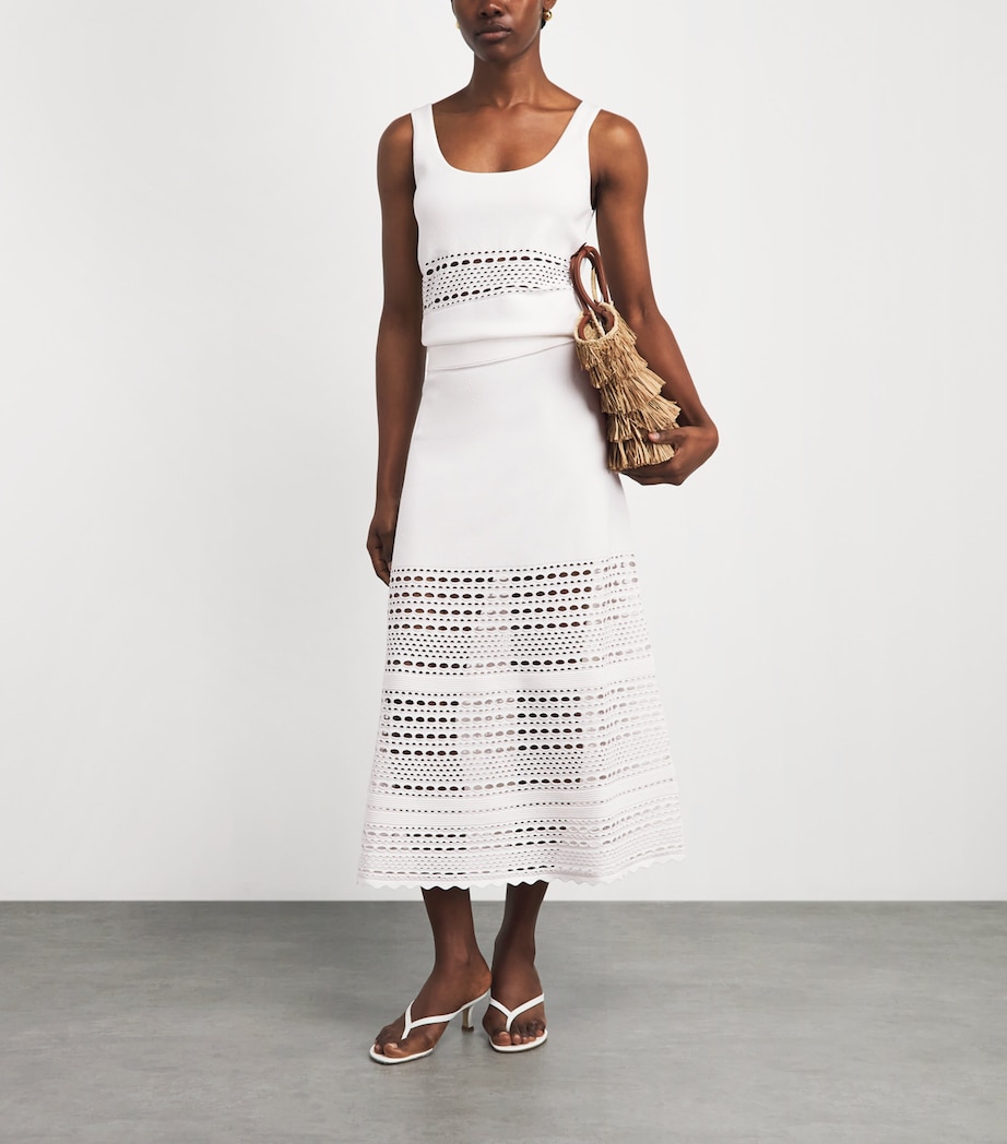 Simkhai Womens Open-Stitch Westly Midi Skirt Ivory Image 2