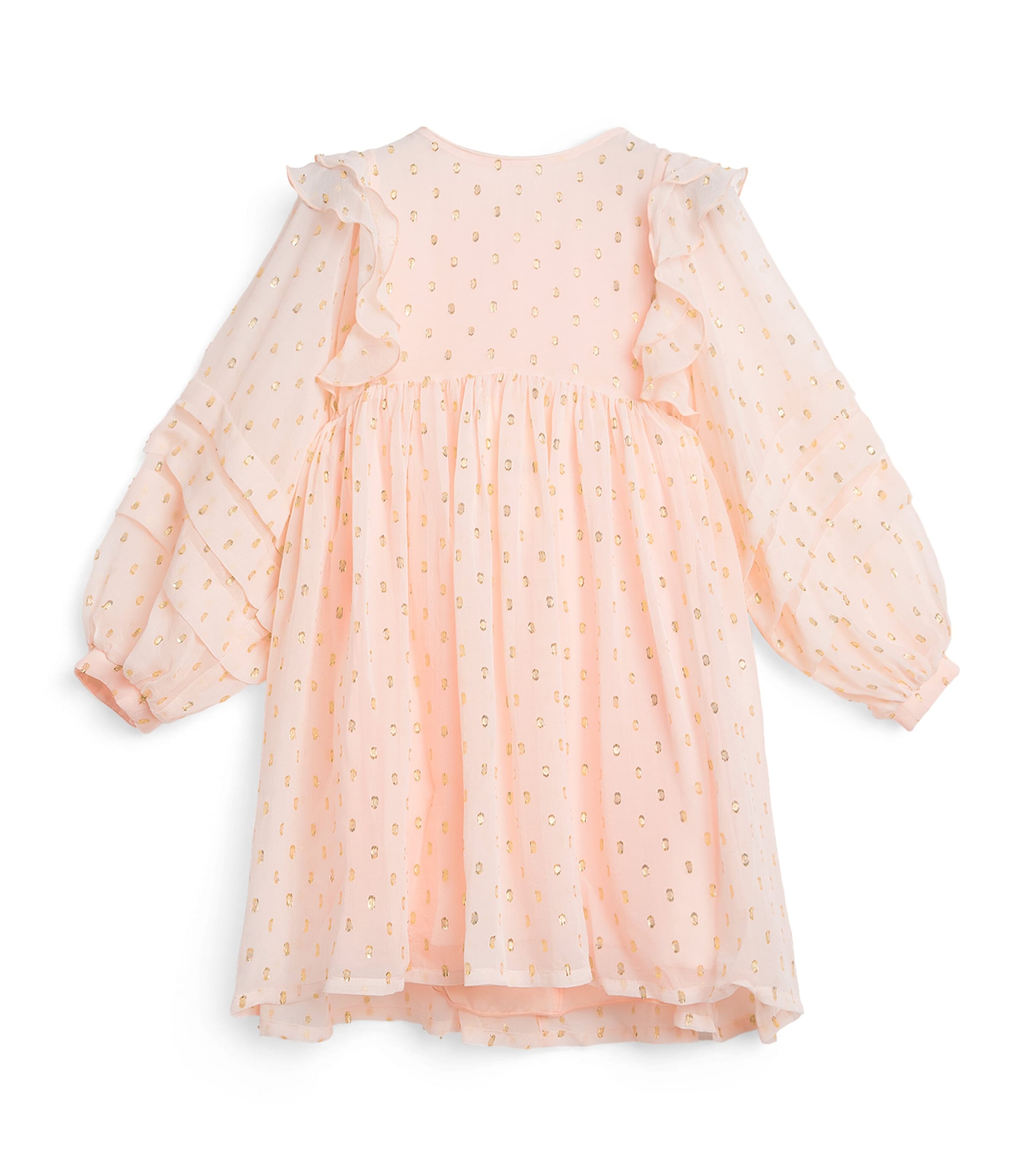 Chloé Silk Ruffled Ceremony Dress In Pink