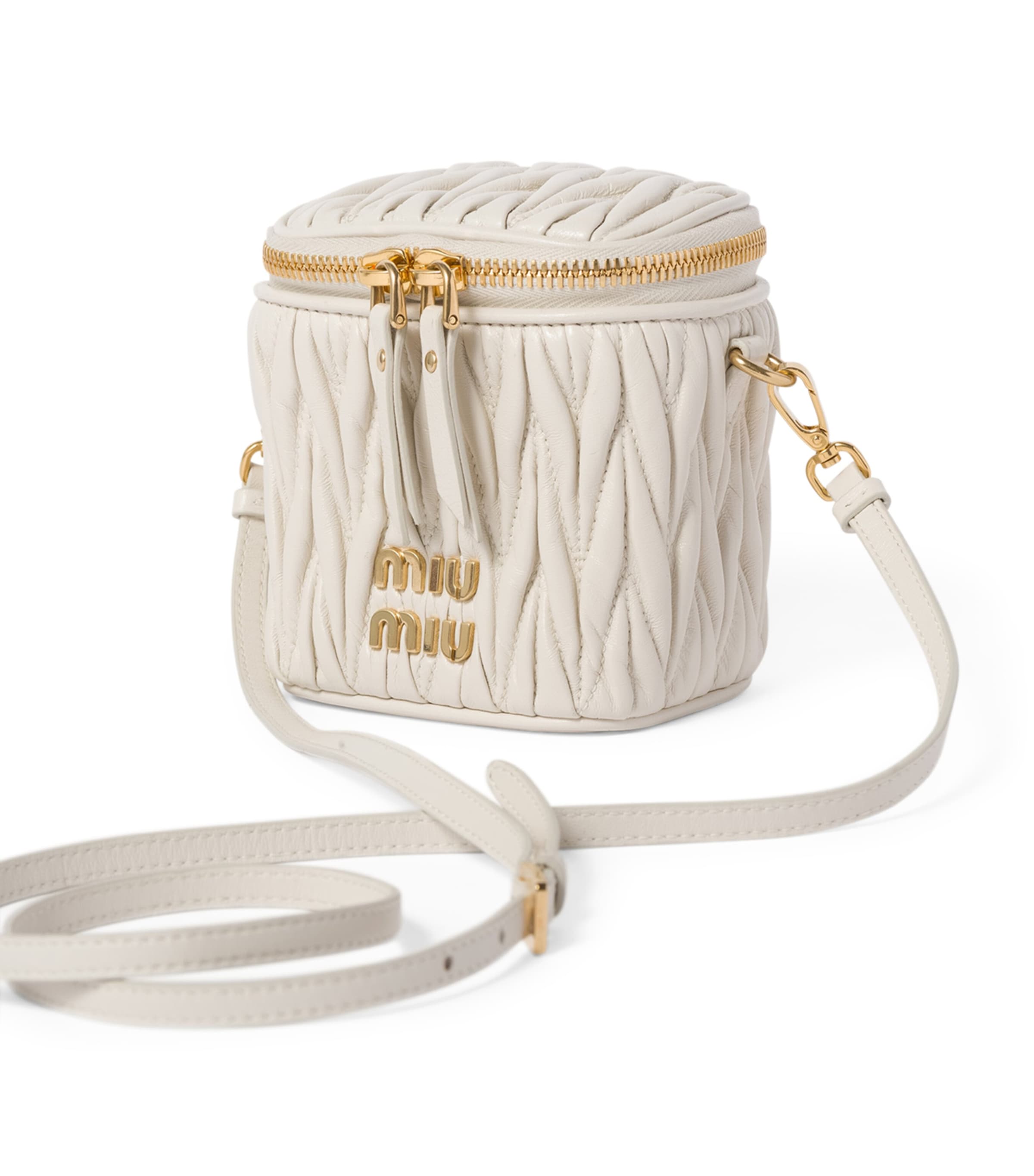 Micro Leather Matelassé Cross-Body Bag F0009 Image 4