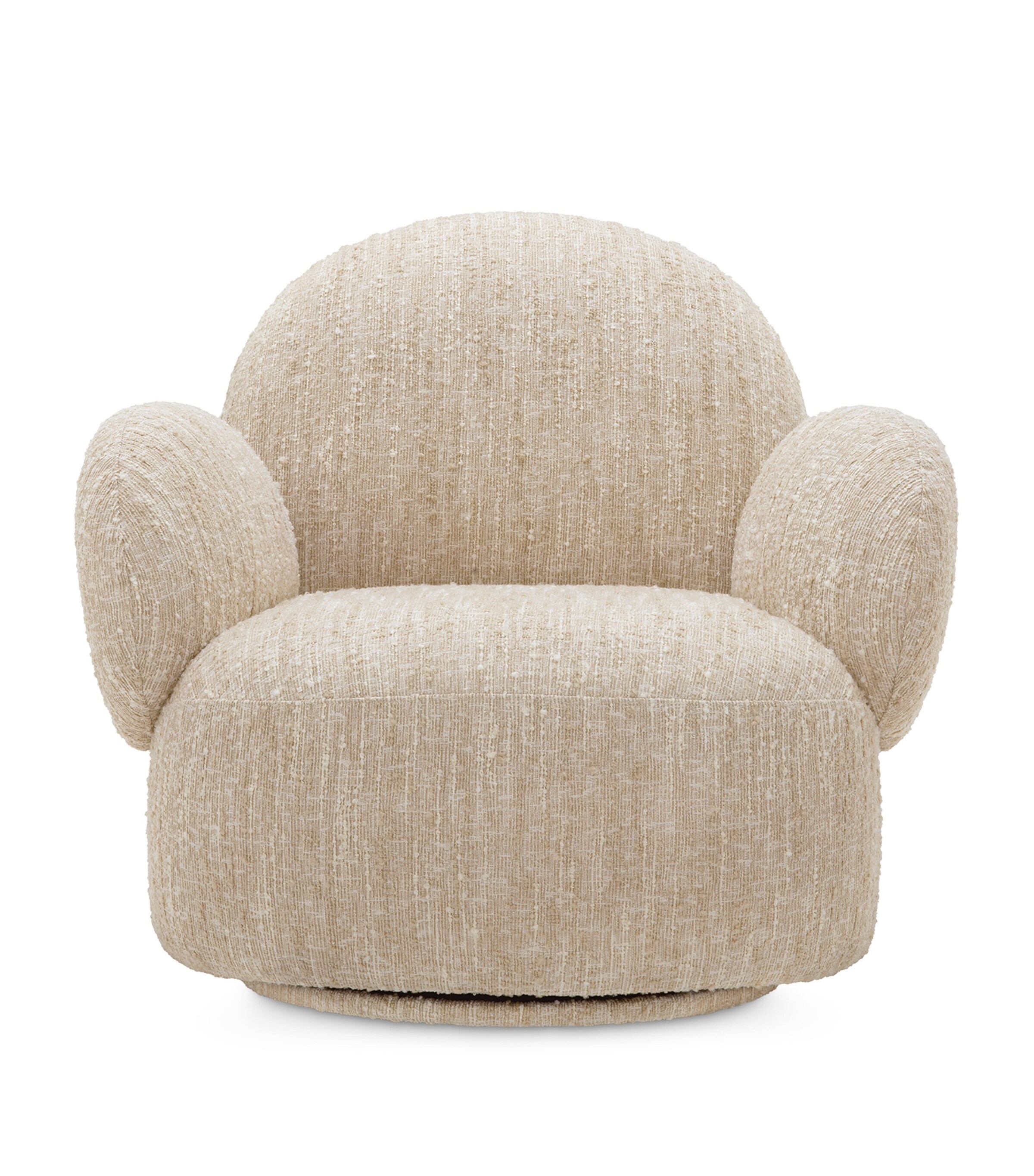 Eichholtz Bouclé Madrone Swivel Chair Cream Image 2