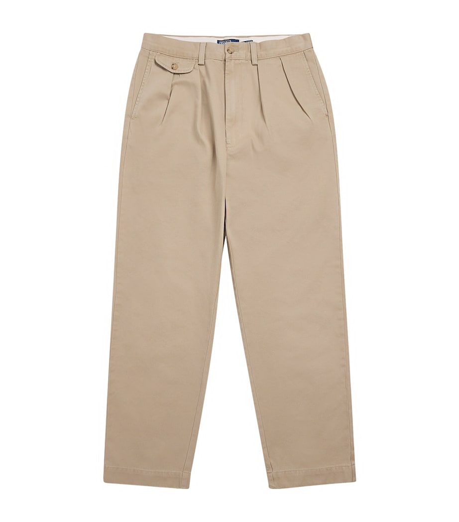 Cotton Pleated Whitman Chinos KHAKI Image 1