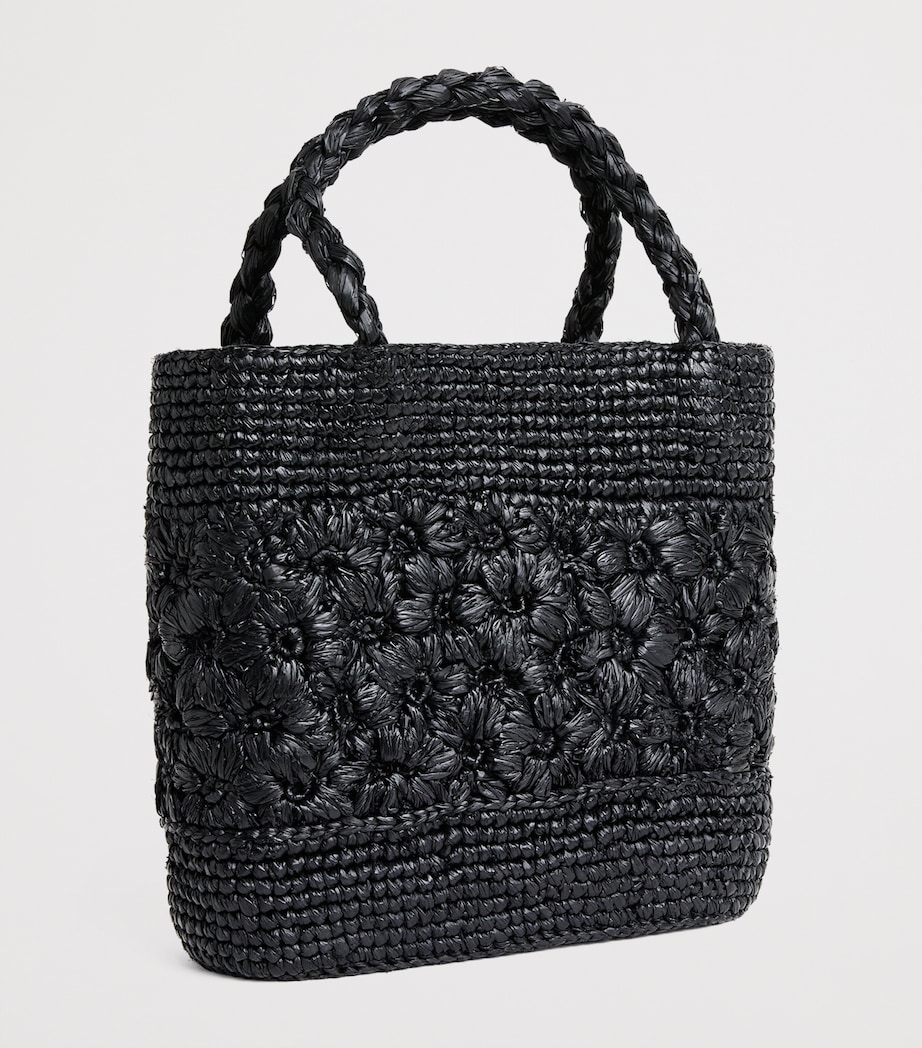 Rixo Raffia Milana Top-Handle Bag Black Image 3