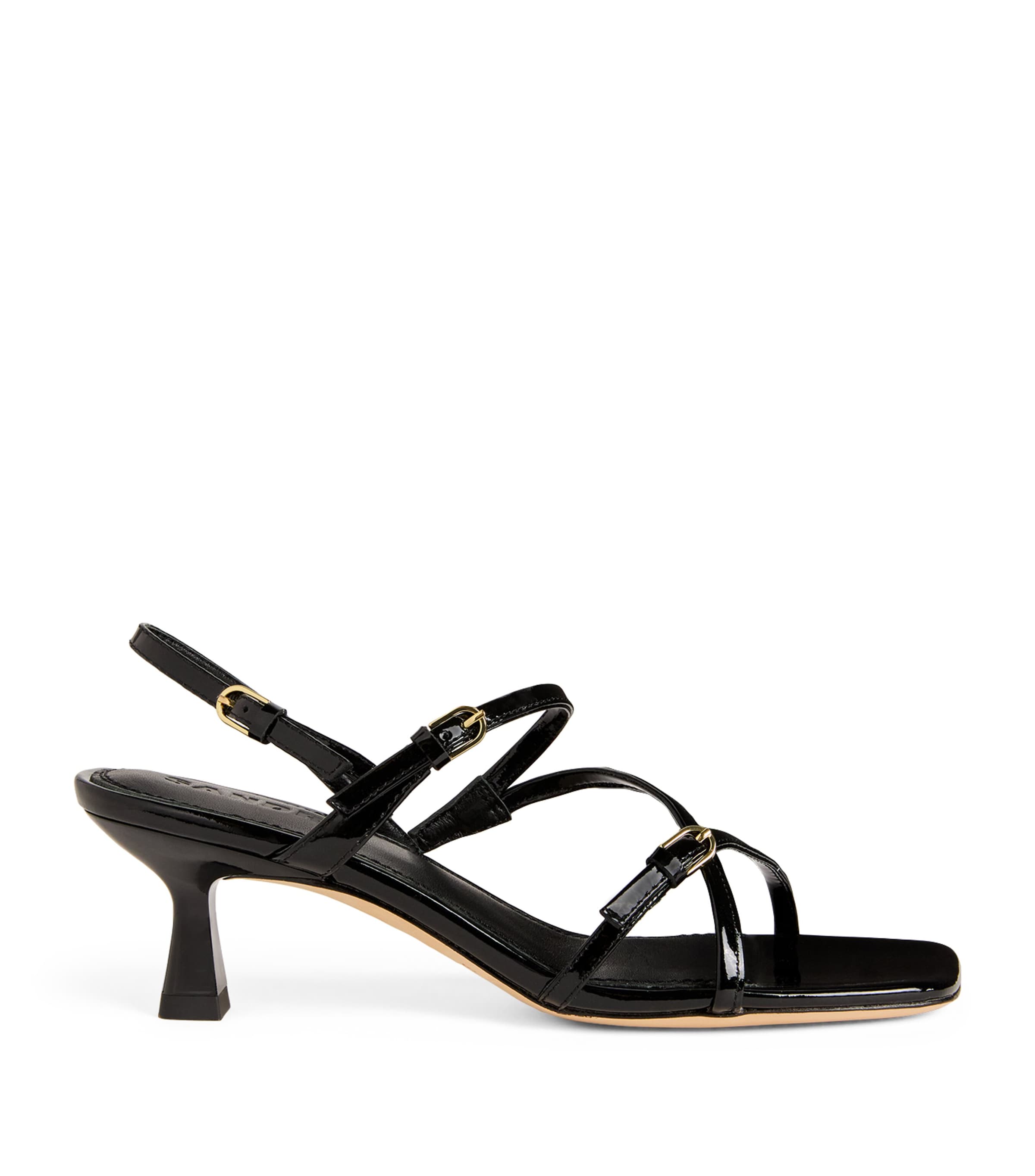 Sandro Leather Heeled Sandals In Black