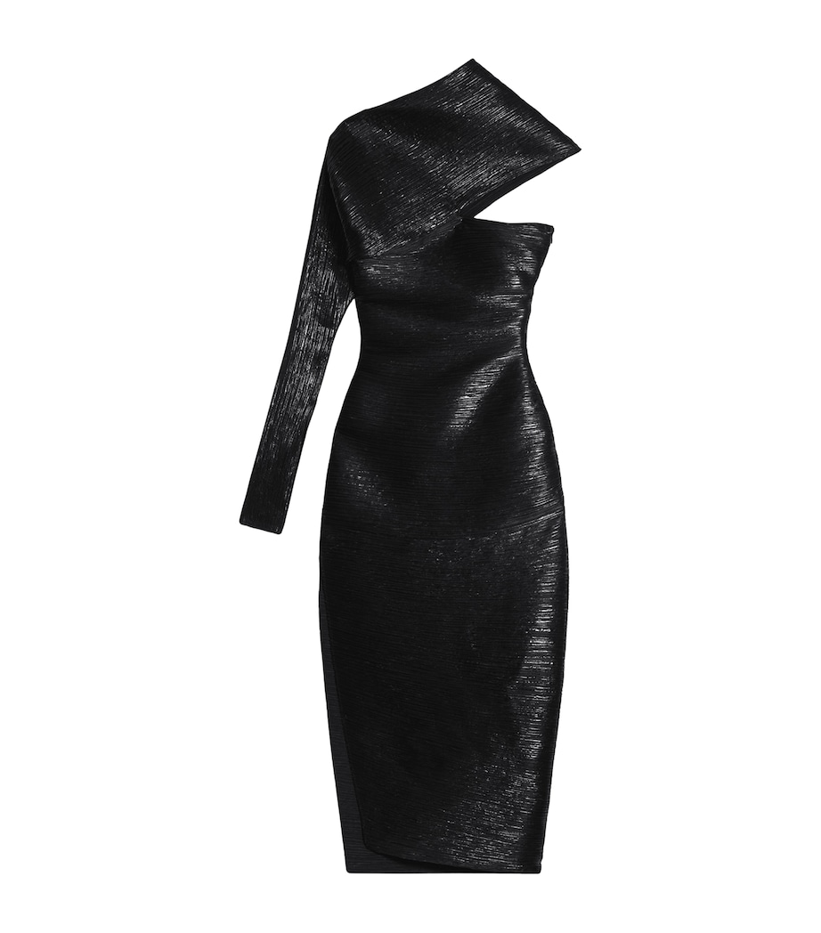 Schiaparelli Womens Pleated Midi Dress Black Image 1