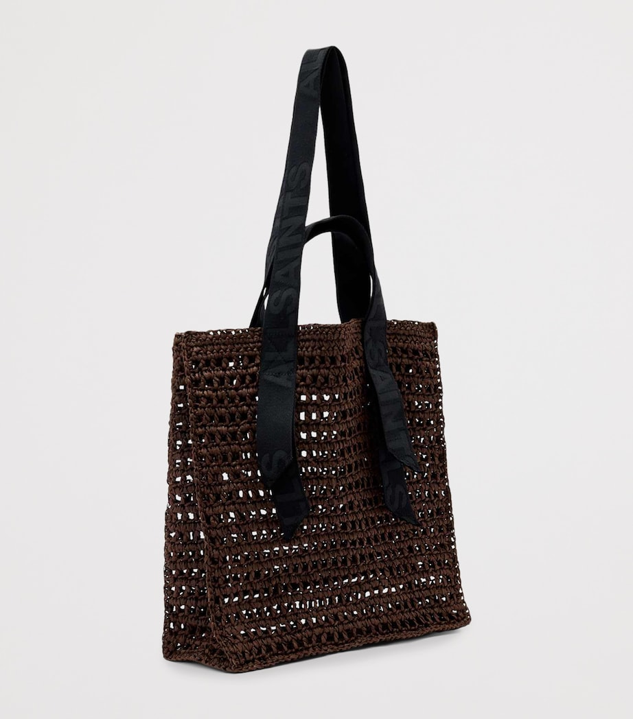 AllSaints Paper Mesh Lullah Tote Bag Cognac Brown Image 4