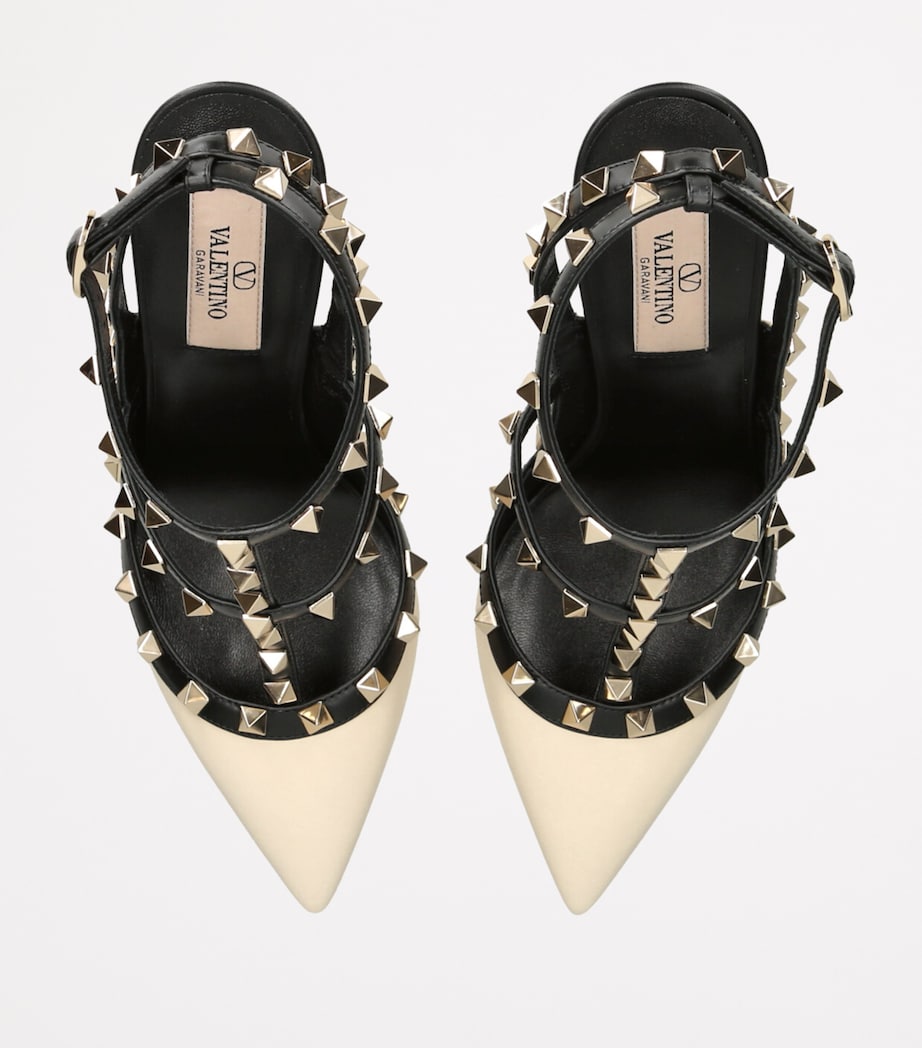 Leather Rockstud Heels 100 BEIGE COMB Image 4