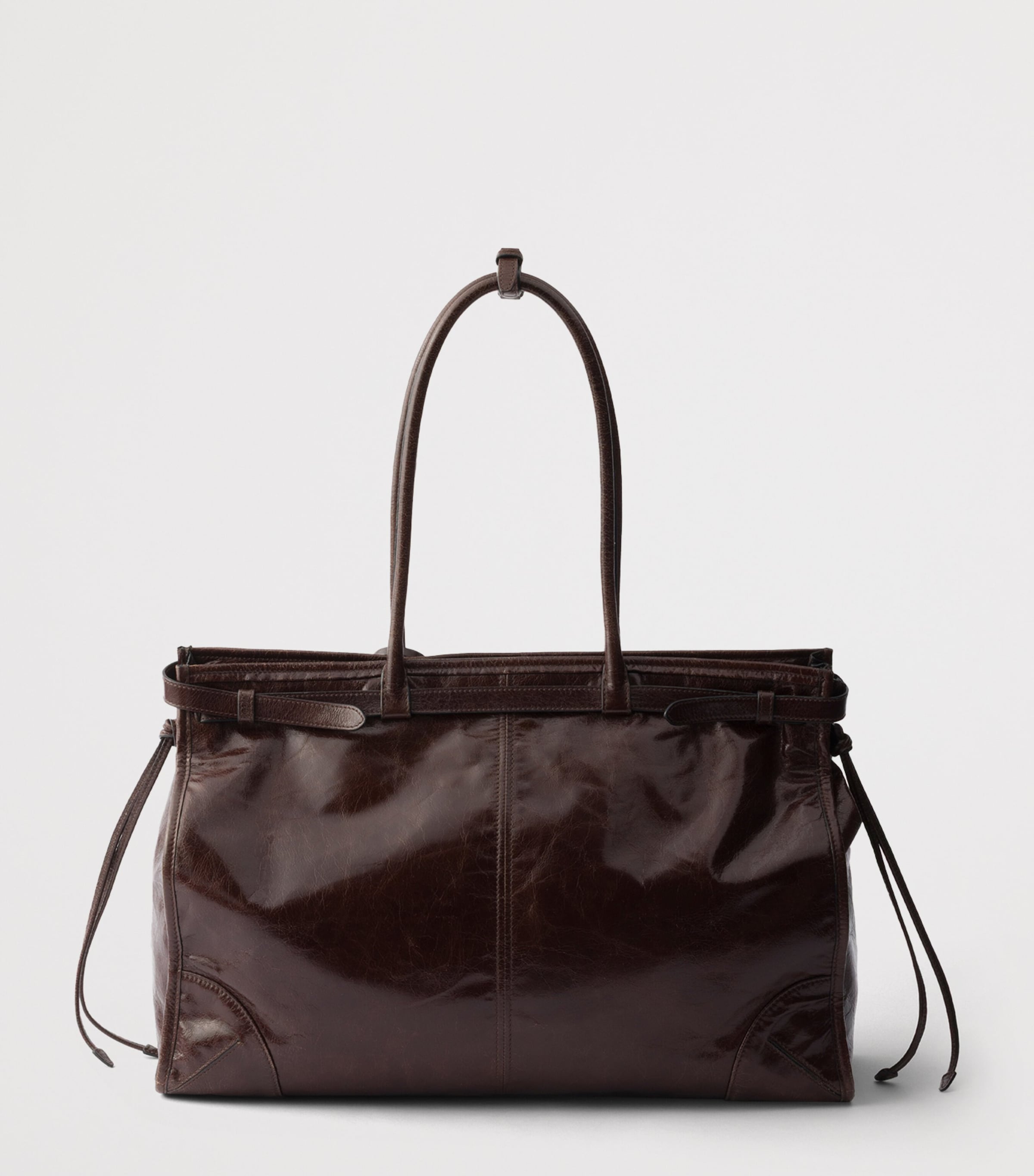 Prada Extra Large Leather Bonnie Shoulder Bag Brown Image 3