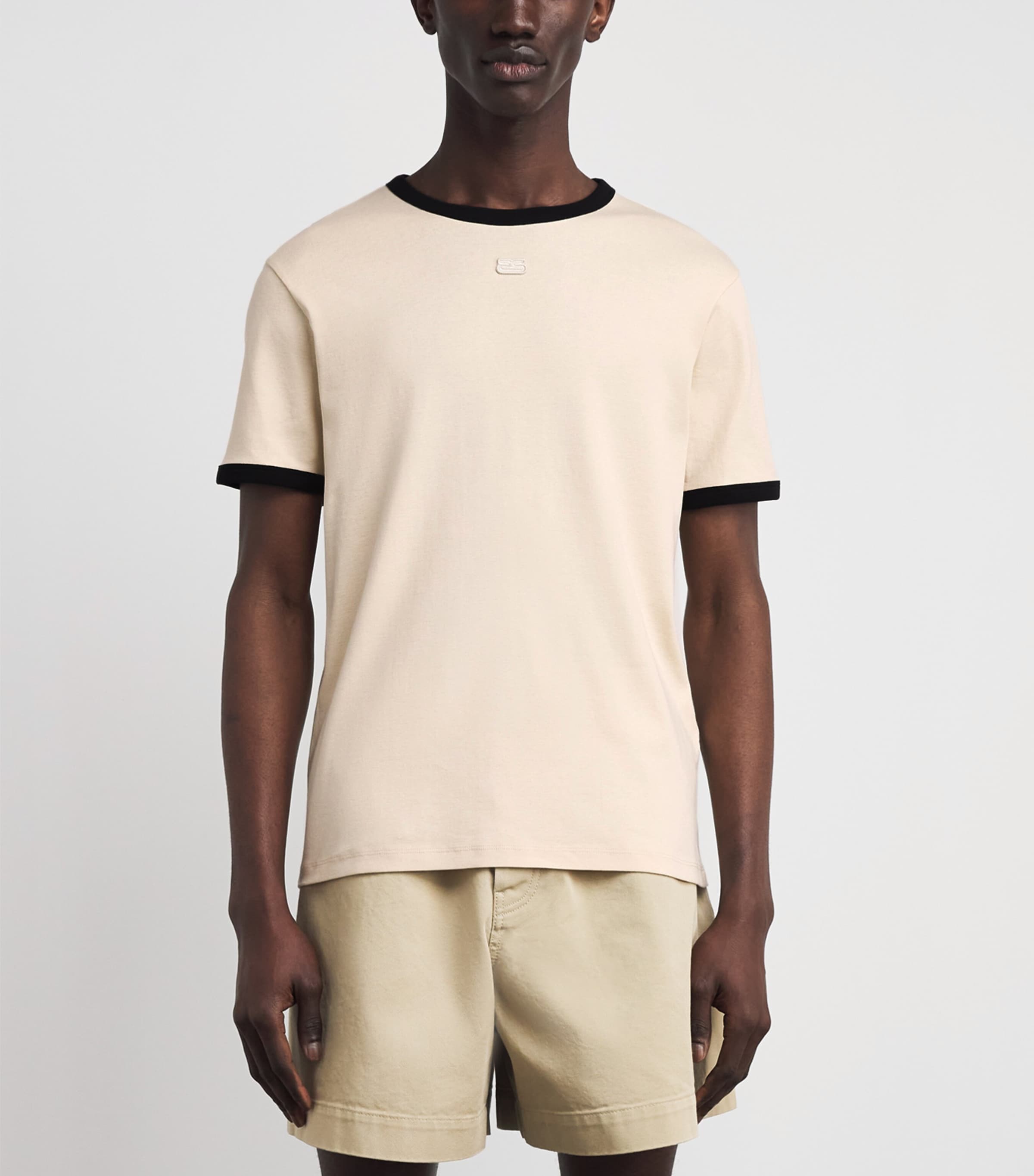 Sandro Paris Mens Cotton Retro Logo T-Shirt Sand Image 4