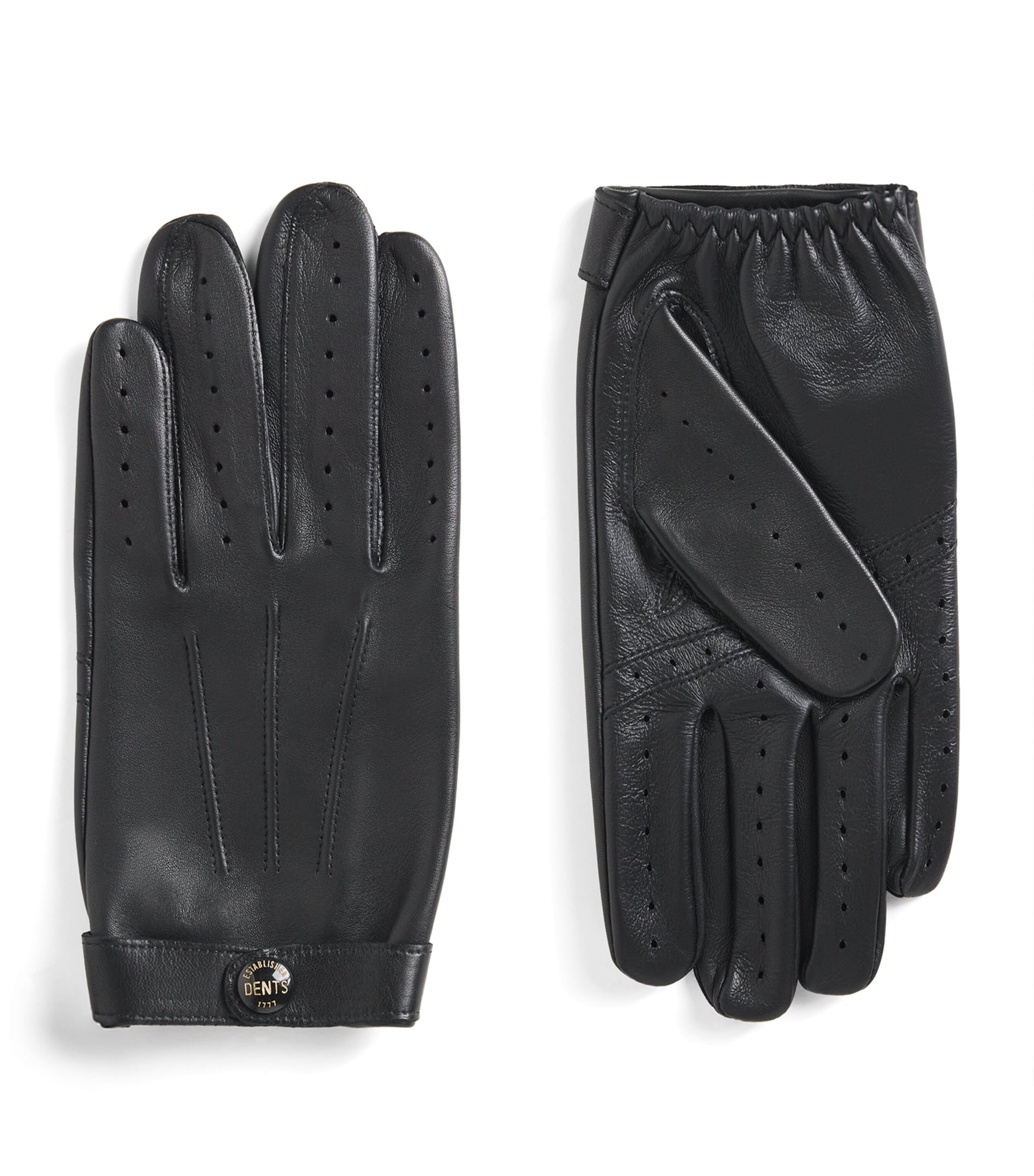 Leather Touchscreen Rollestone Gloves BLACK Image 1
