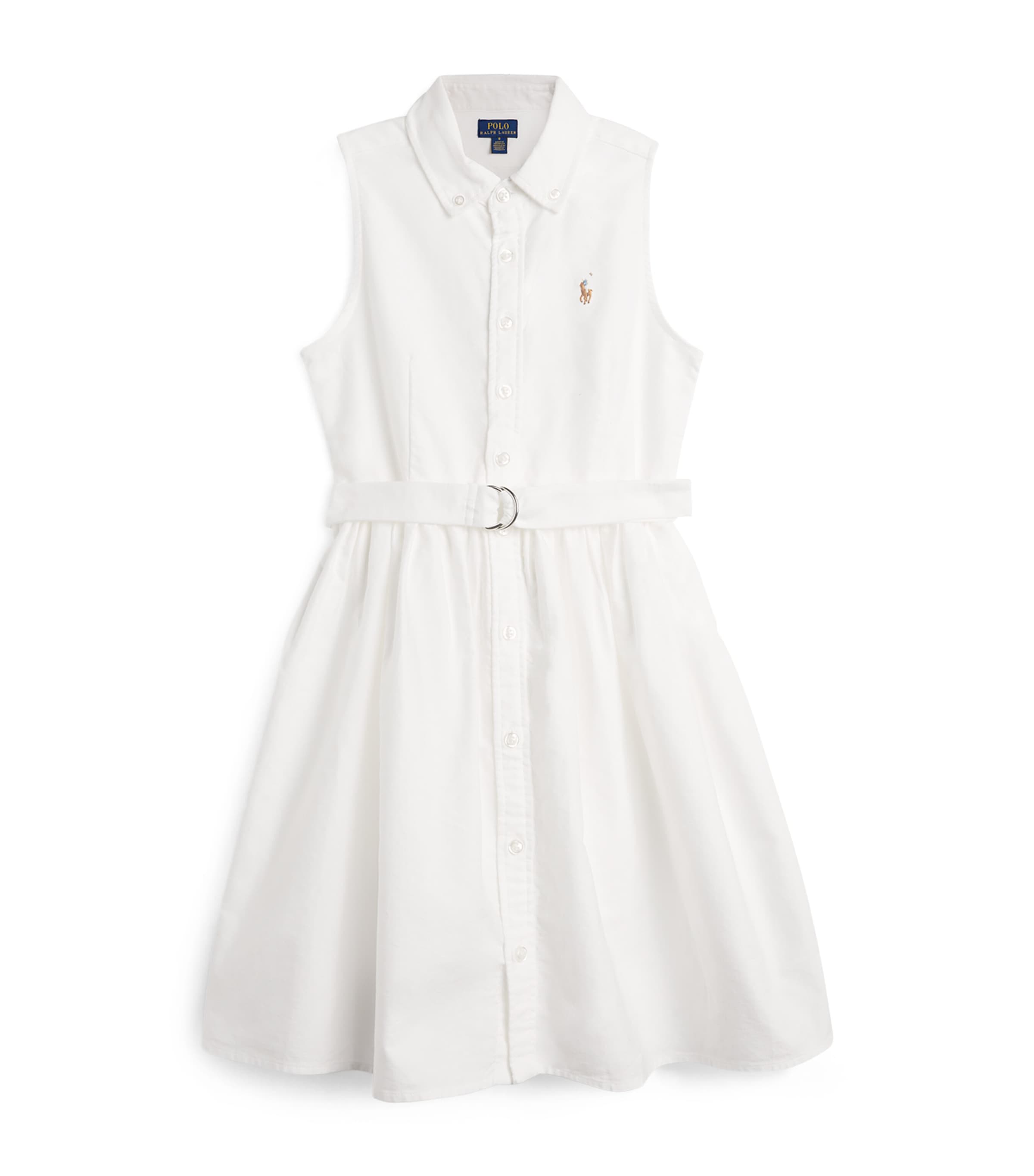 Cotton Belted Shirt Dress (7-16 Years) WHITE Image 1