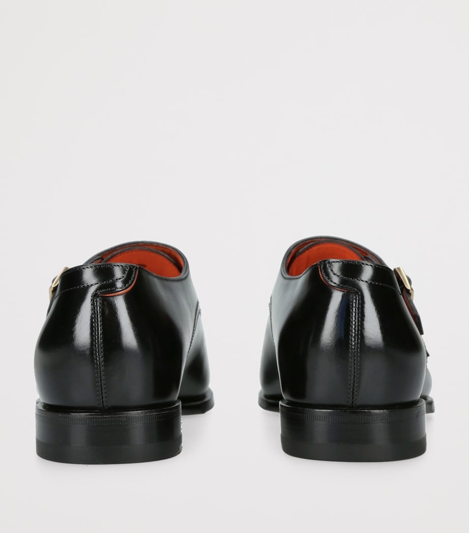 Leather Adrian Blake Monk Shoes BLACK Image 2