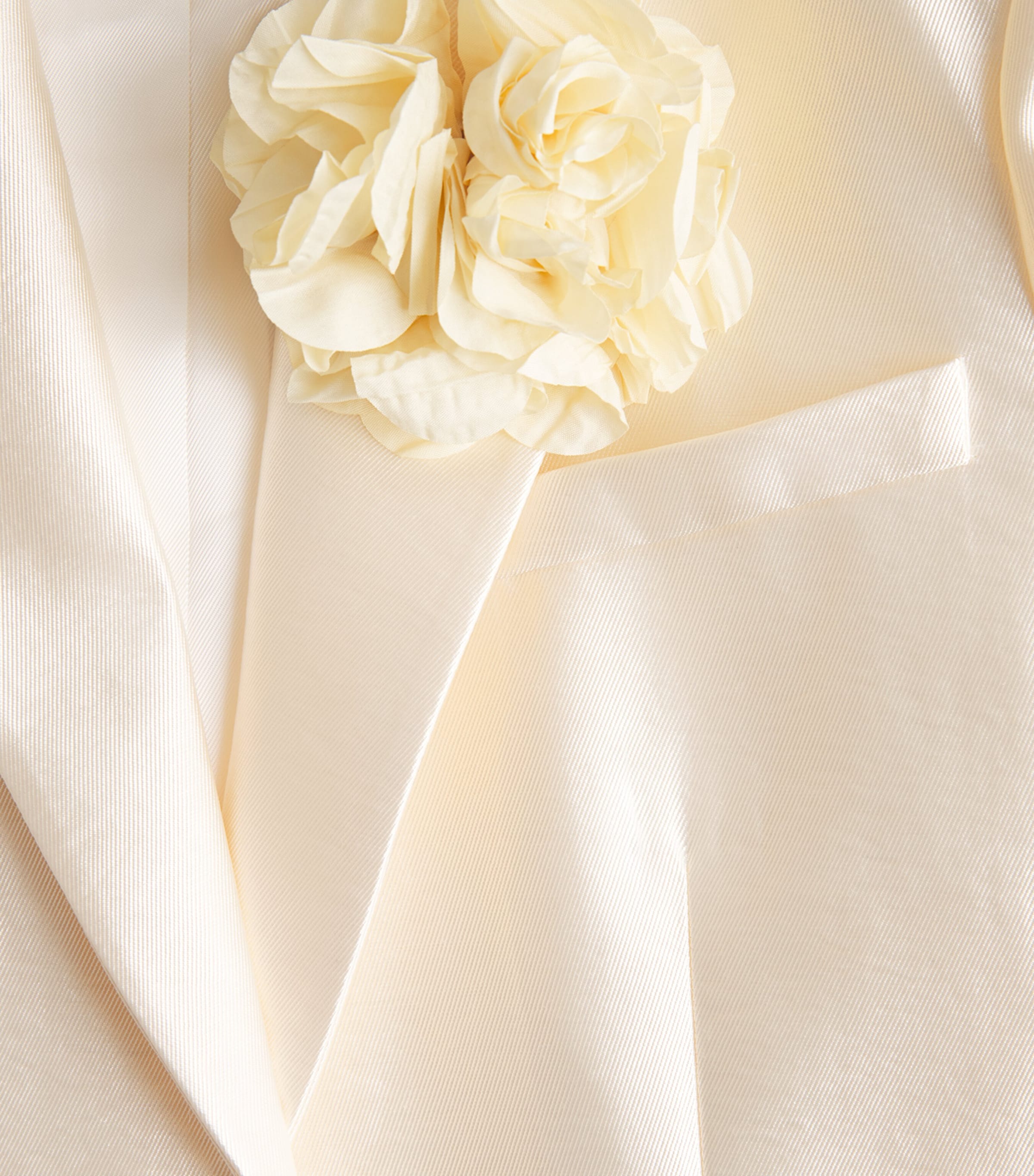 Sandro Paris Womens Satin Flower-Corsage Blazer Cream Image 6