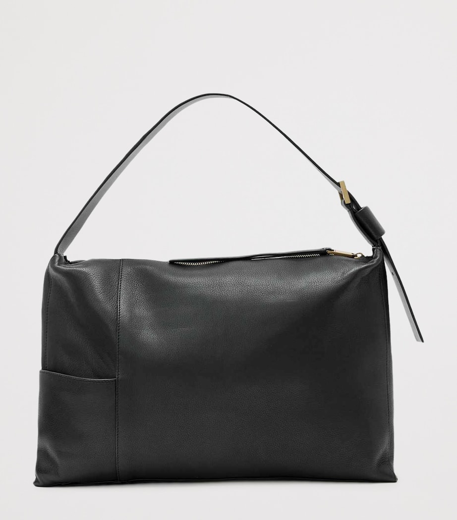 AllSaints Leather Alba Shoulder Bag Black Image 5