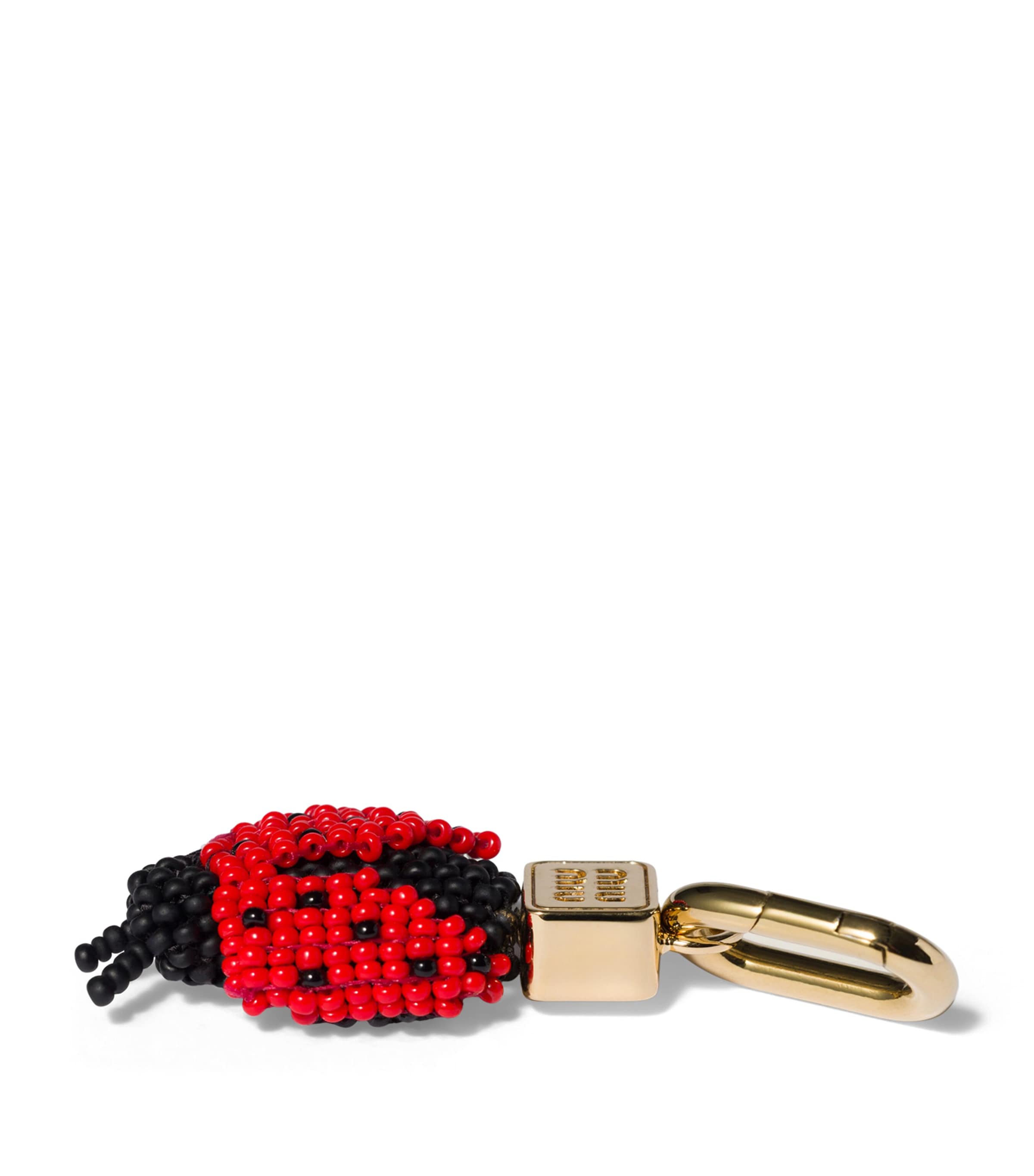 Miu Miu Beaded Ladybird Bag Charm Black Image 3