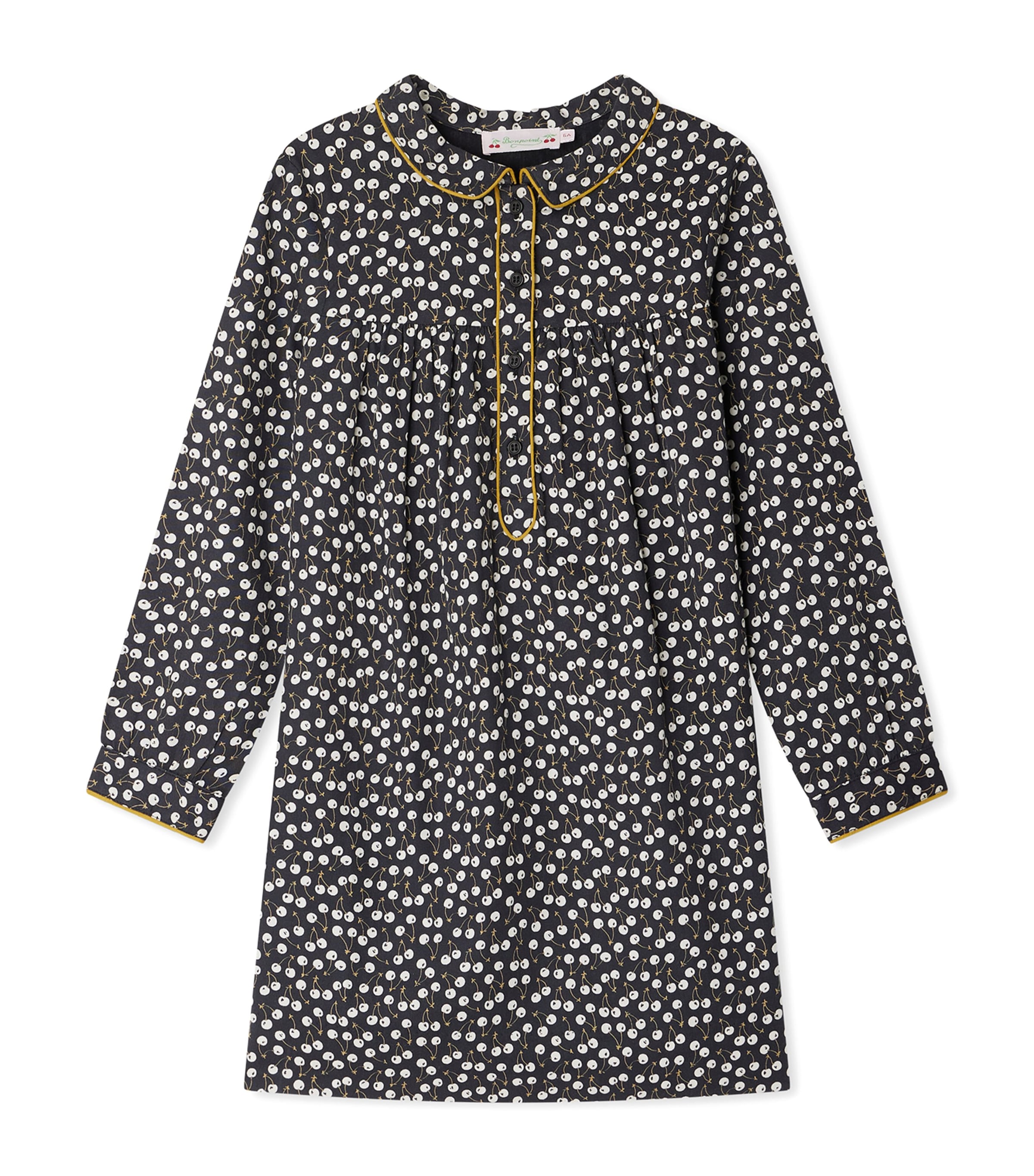 Bonpoint Dorothee Cherry-print Dress In Blue