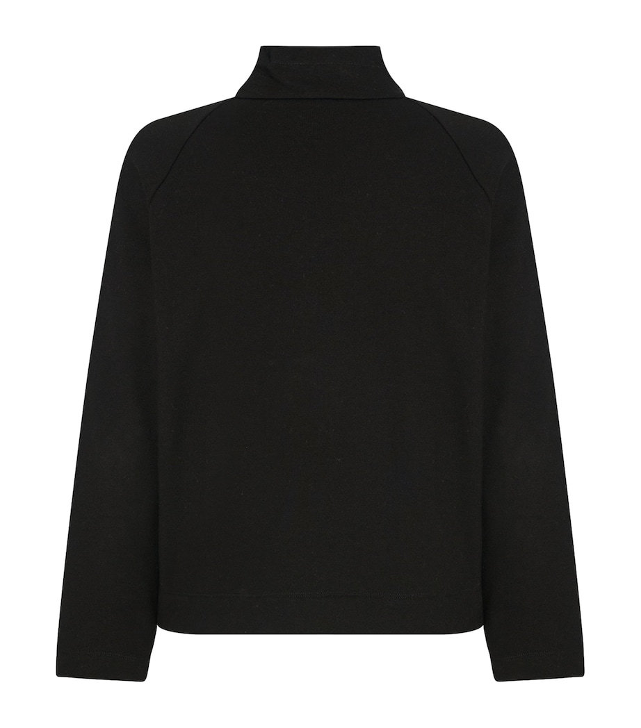 Gallagher Cotton-Cashmere Quarter-Zip Sweatshirt BLACK Image 2