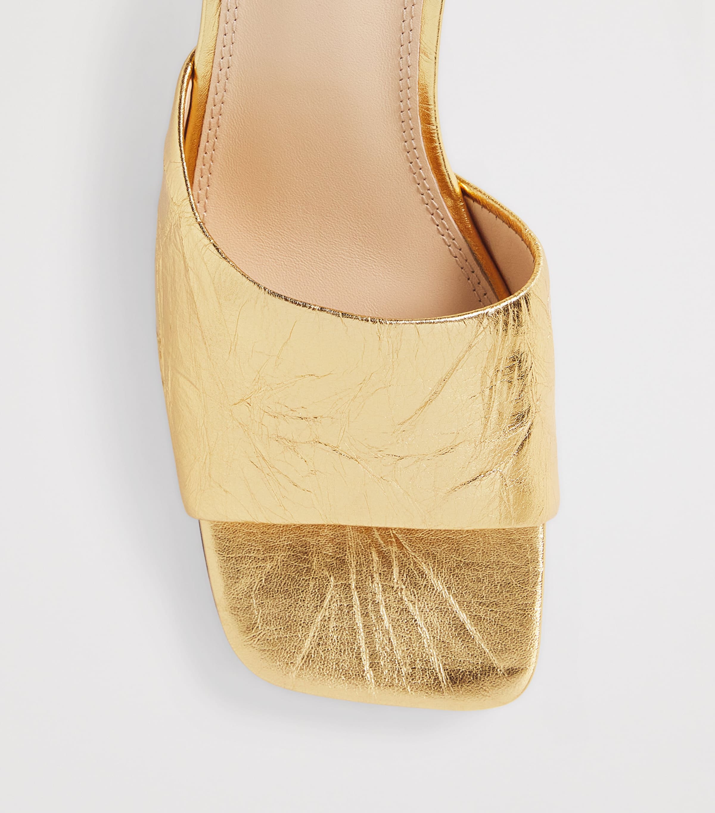 Sandro Paris Metallic Leather Heeled Mules 55 Gold Image 5