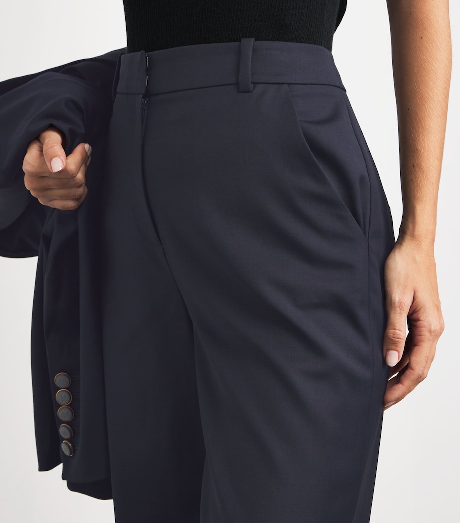 Wool-Blend Eaton Straight Trousers NAVY Image 6