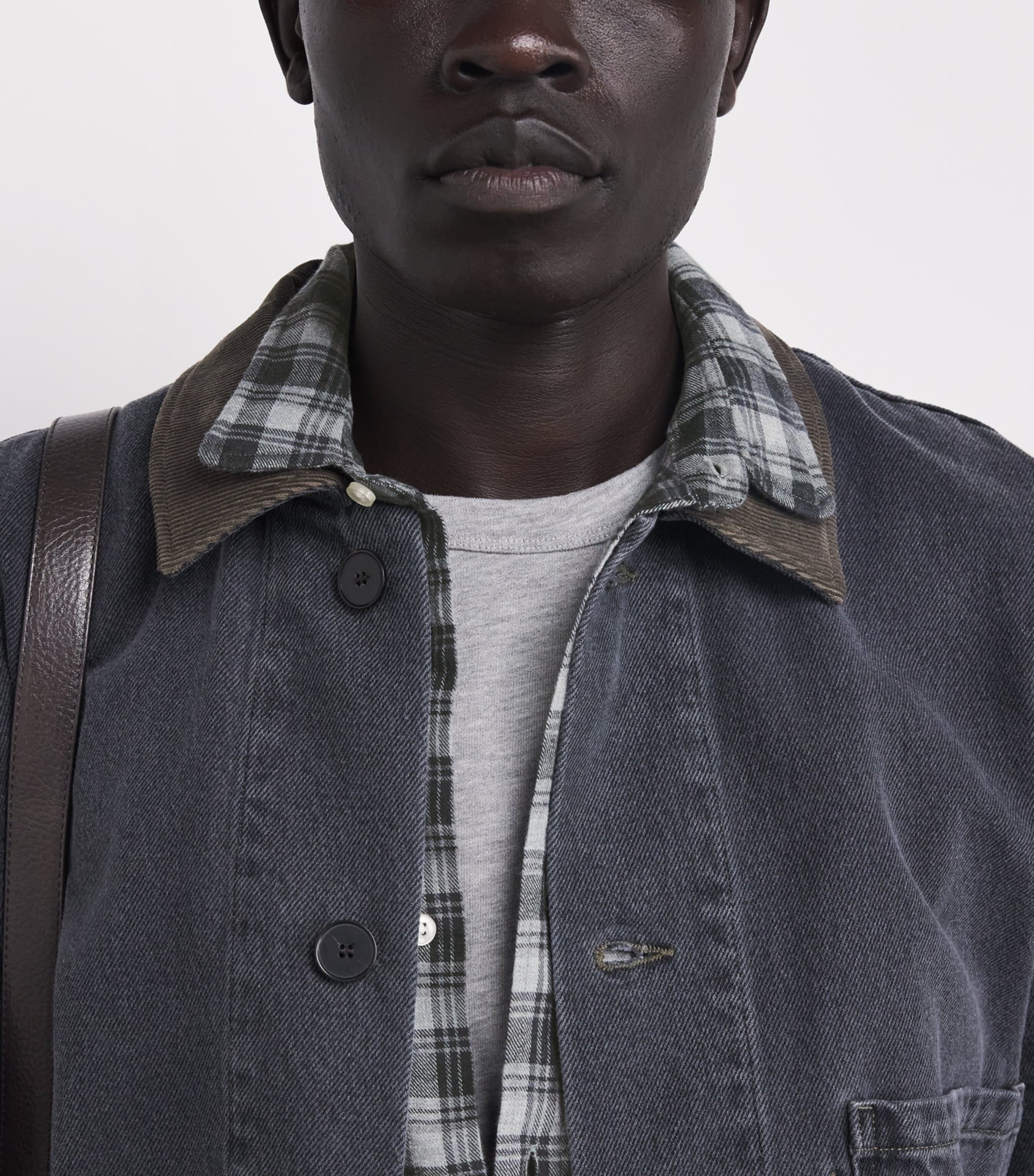 Cotton Check Lipp Shirt MIDGREY/DARKGREY Image 6