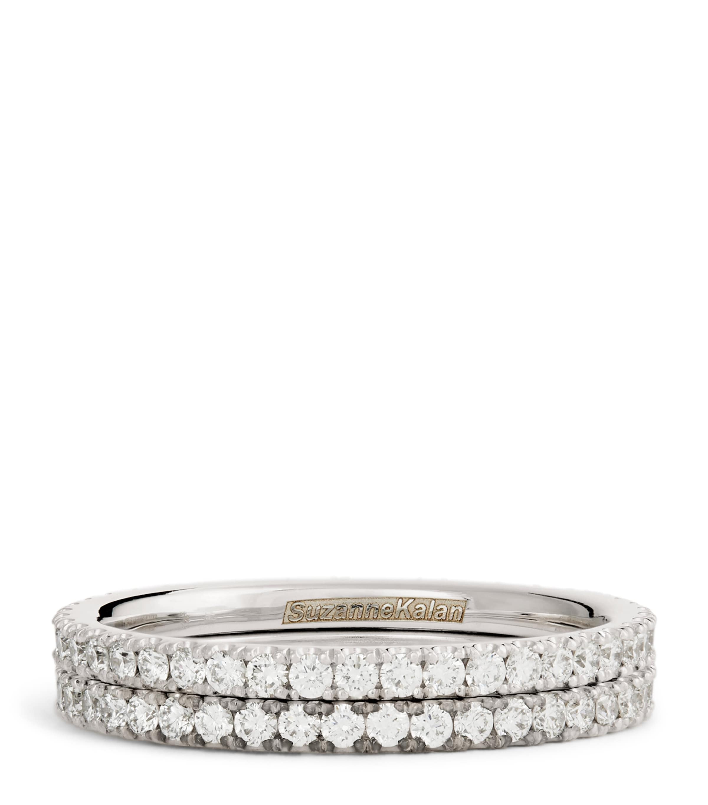Suzanne Kalan White Gold And Diamond Tech Ring Jackets In White