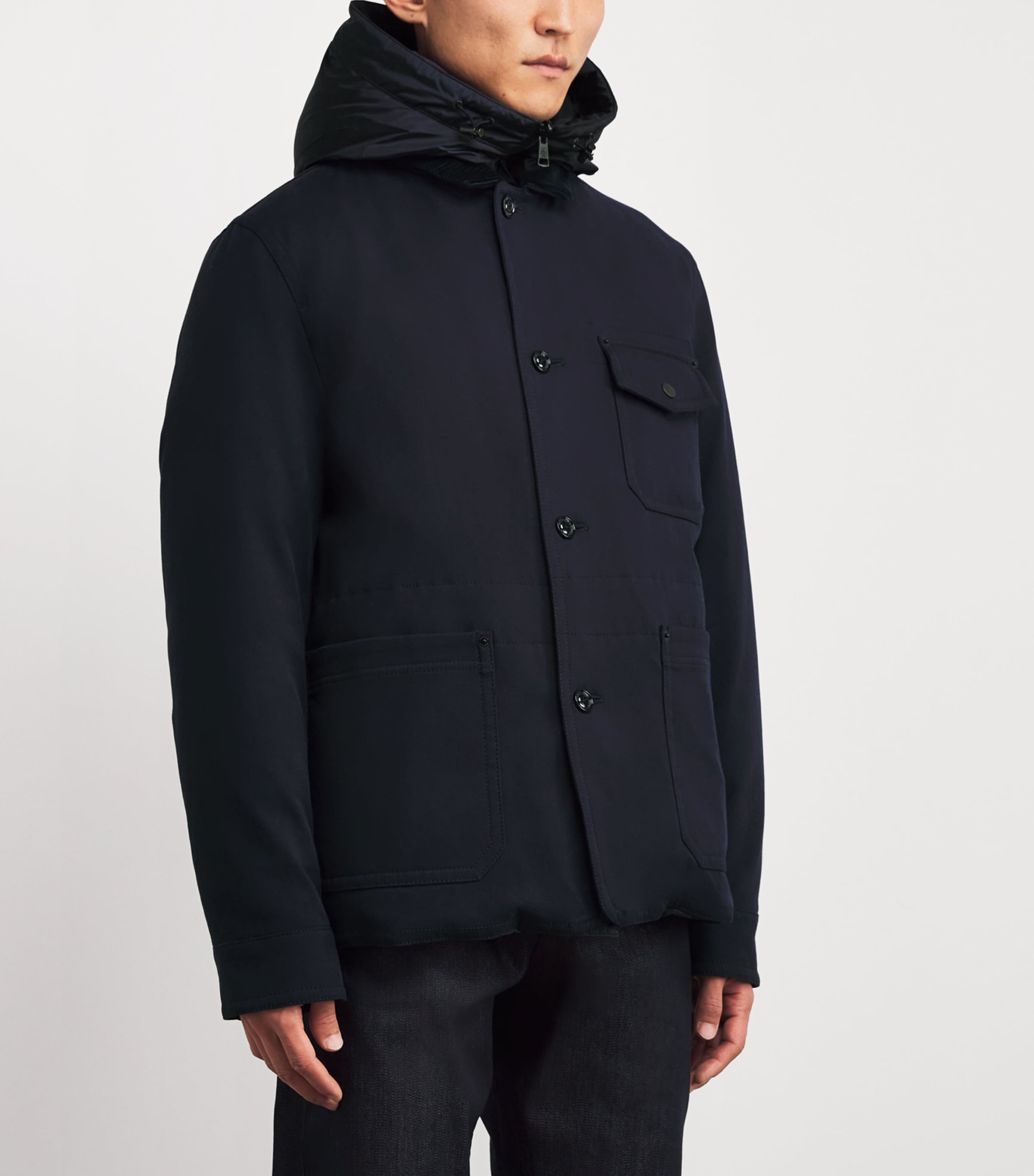 Double-Layered Hooded Arras Jacket 76I Image 3