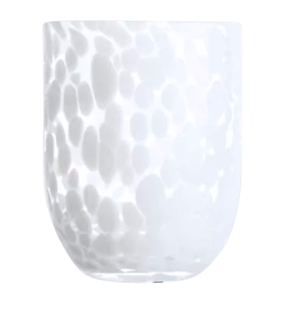 Set of 4 White Dappled Tumblers (10cm) WHITE Image 1