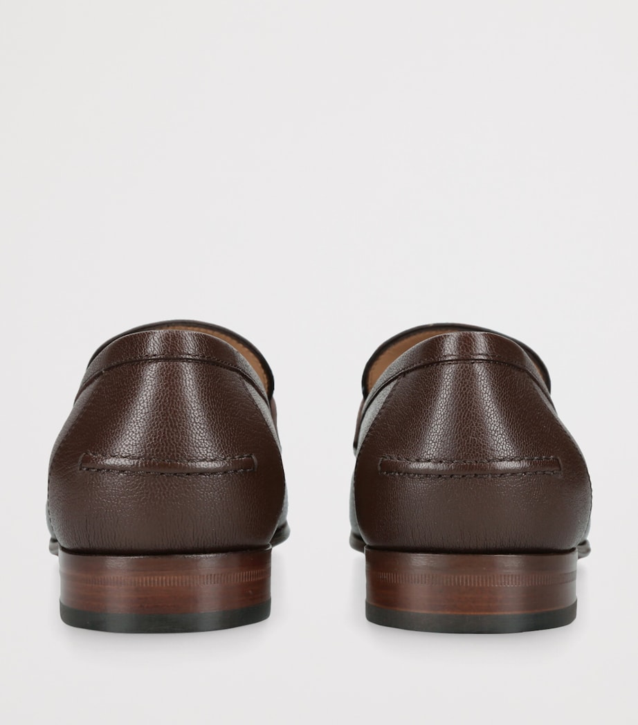 Leather Chain-Detail Loafers DARK BROWN Image 2