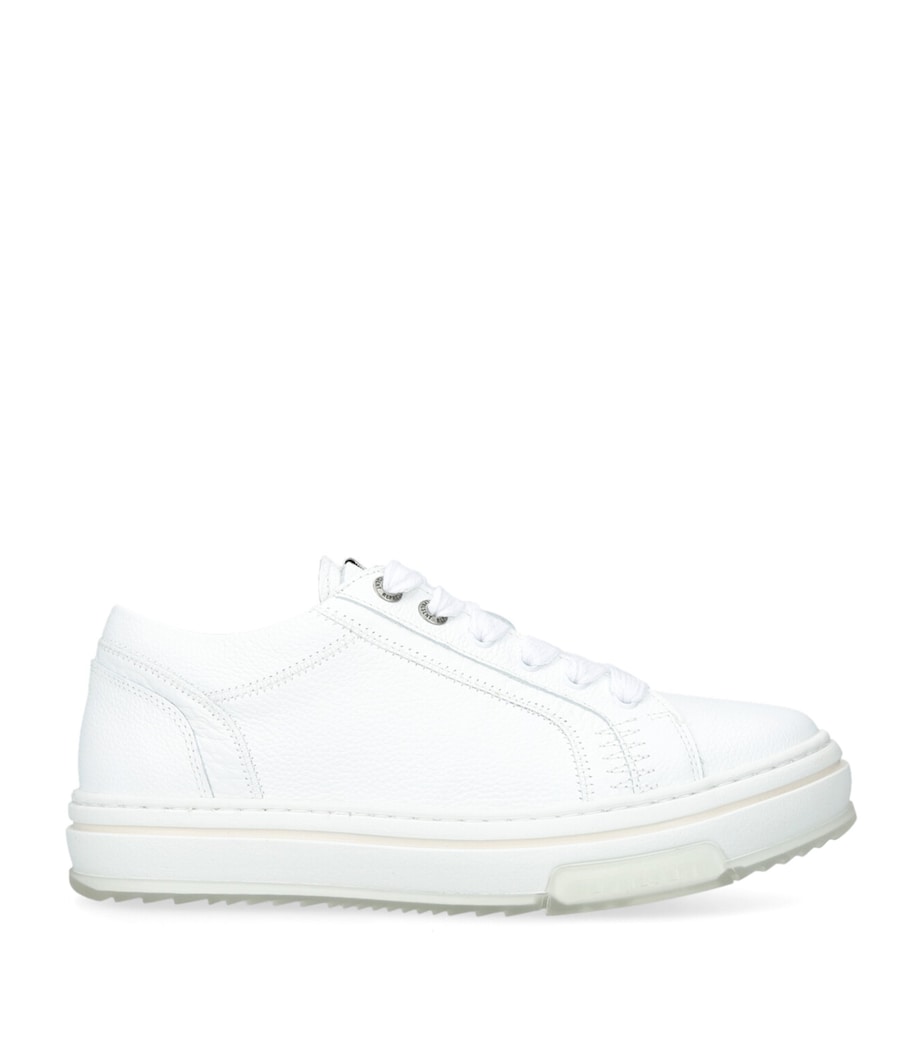 Tumbled Leather HTN Sneakers WHITE Image 1