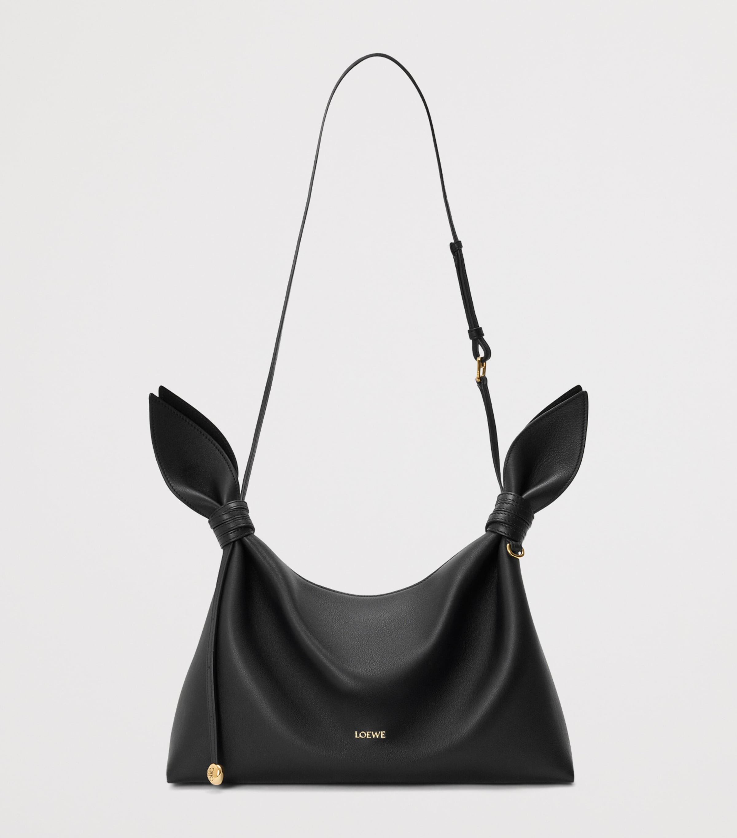 LOEWE Medium Leather Scarf Shoulder Bag Black Image 10