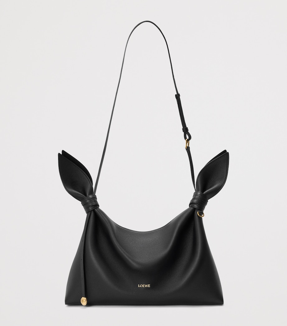 LOEWE Medium Leather Scarf Shoulder Bag Black Image 10