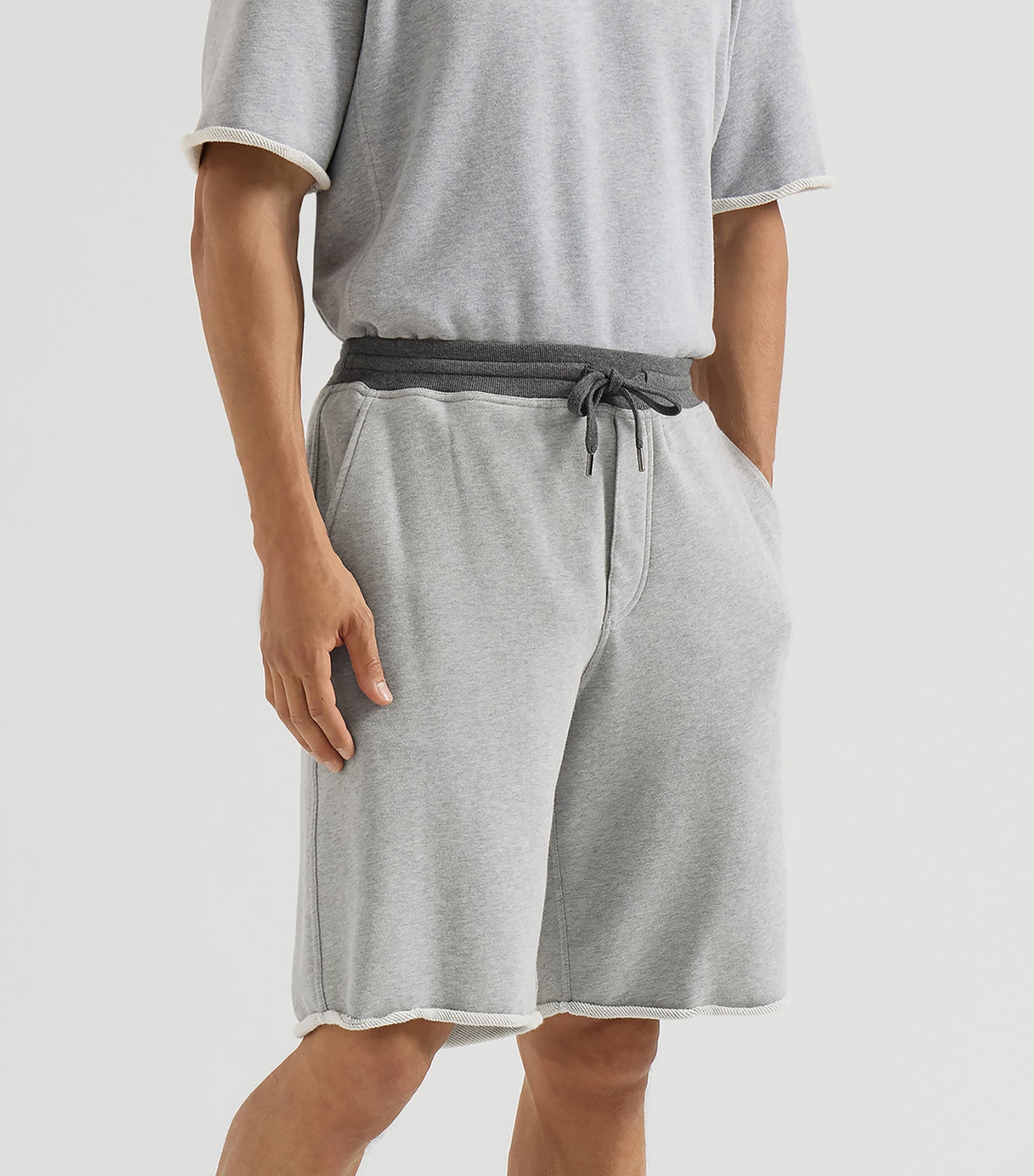 Brunello Cucinelli Mens Cotton Track Bermuda Shorts Image 4