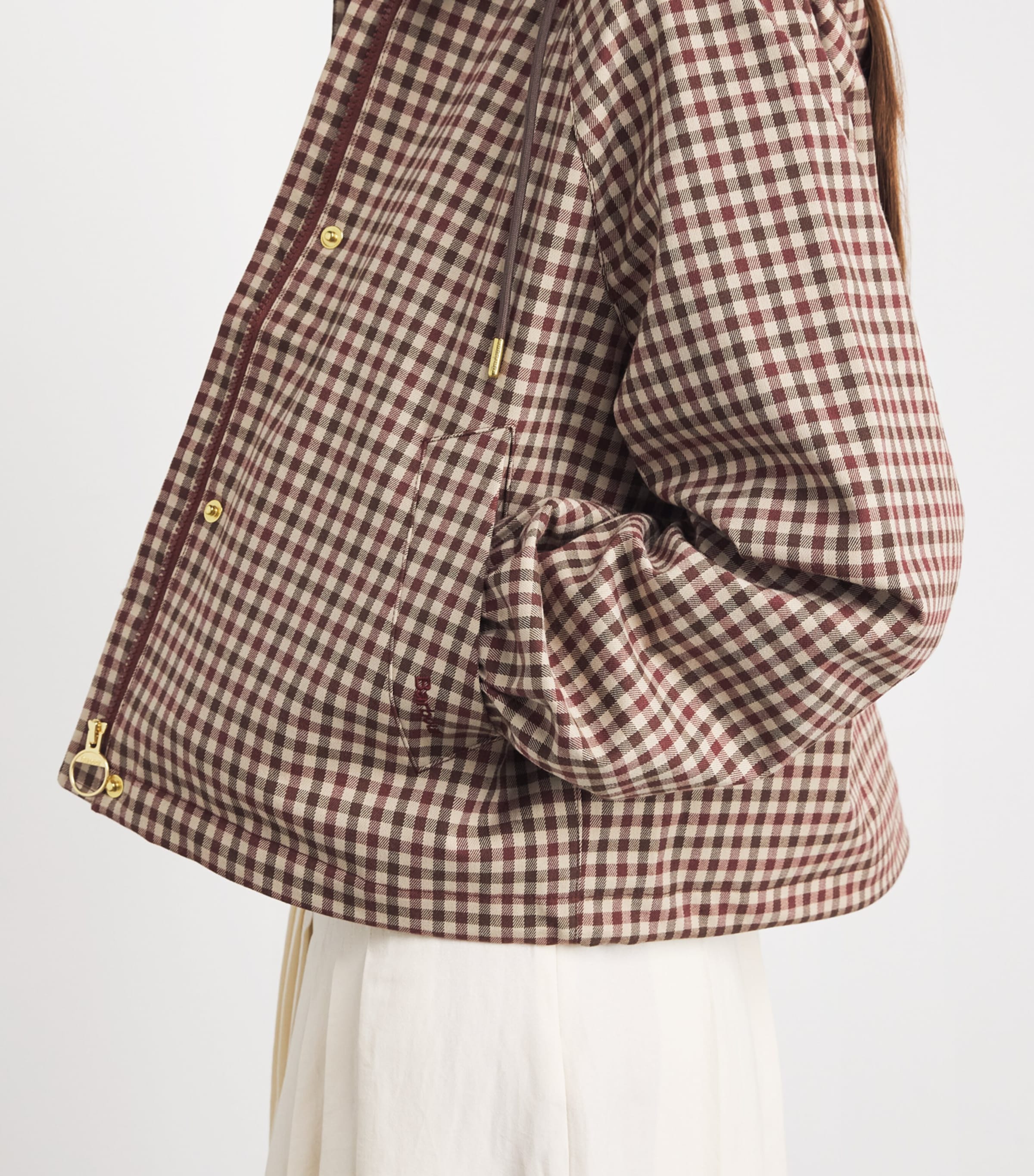 Barbour Womens Showerproof Audrey Jacket Cranberry/brwn Gnghm Image 3