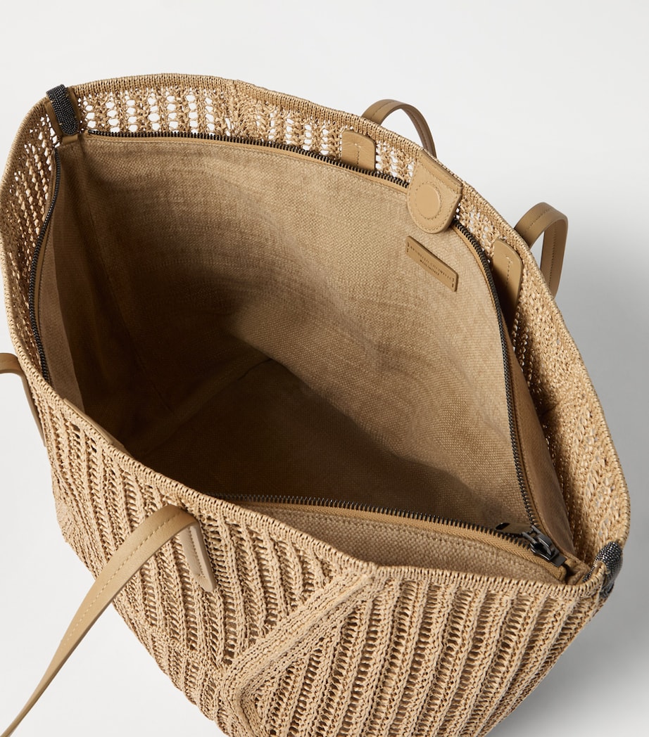 Brunello Cucinelli Techno Raffia Knit BC Duo Tote Bag Image 6